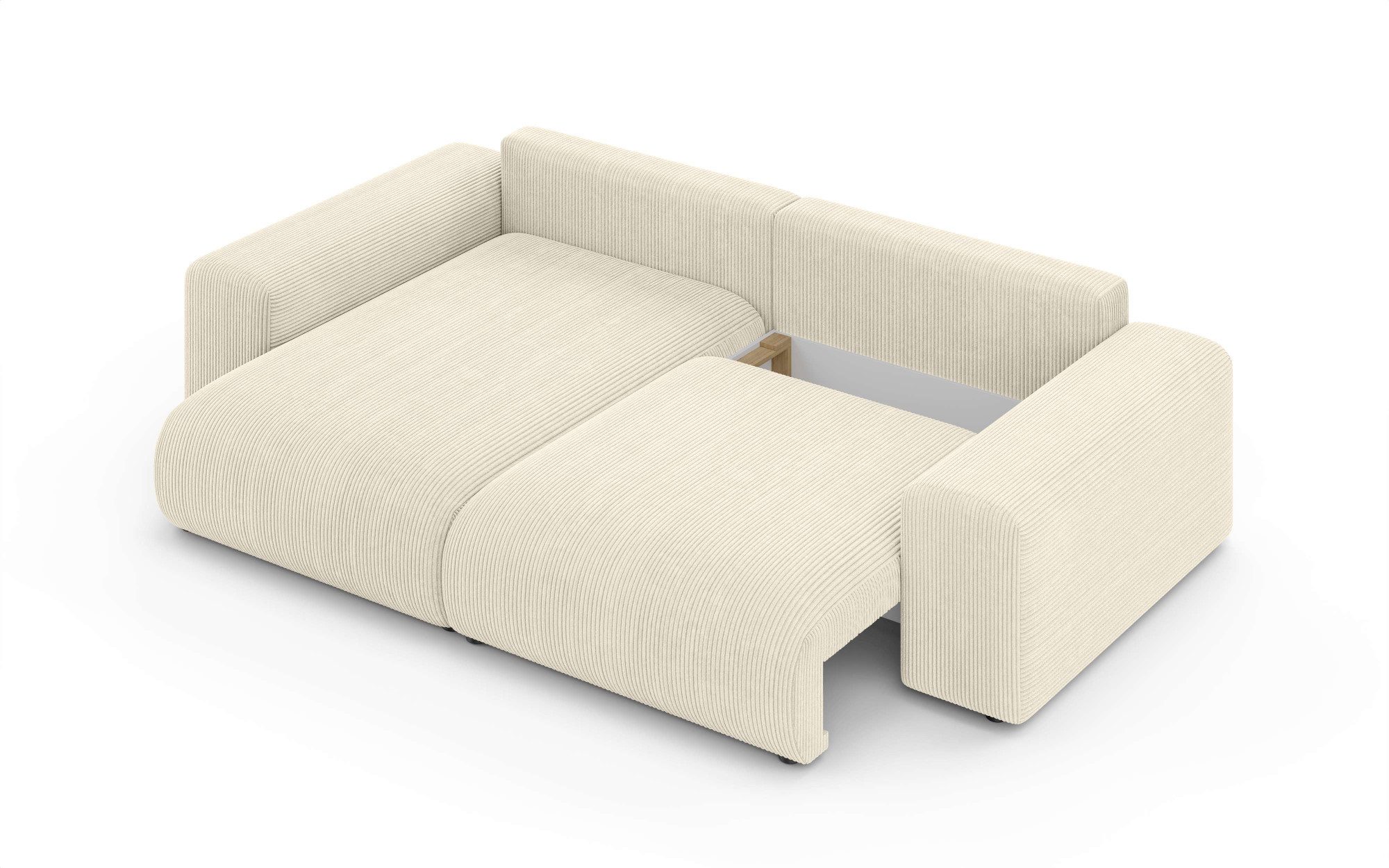 Home affaire Hoekbank LAKESIDE met bedfunctie en bedlade, B/D/H 257/166/84 cm L-vorm, recamiere aan beide zijden monteerbaar, golfondersteuning