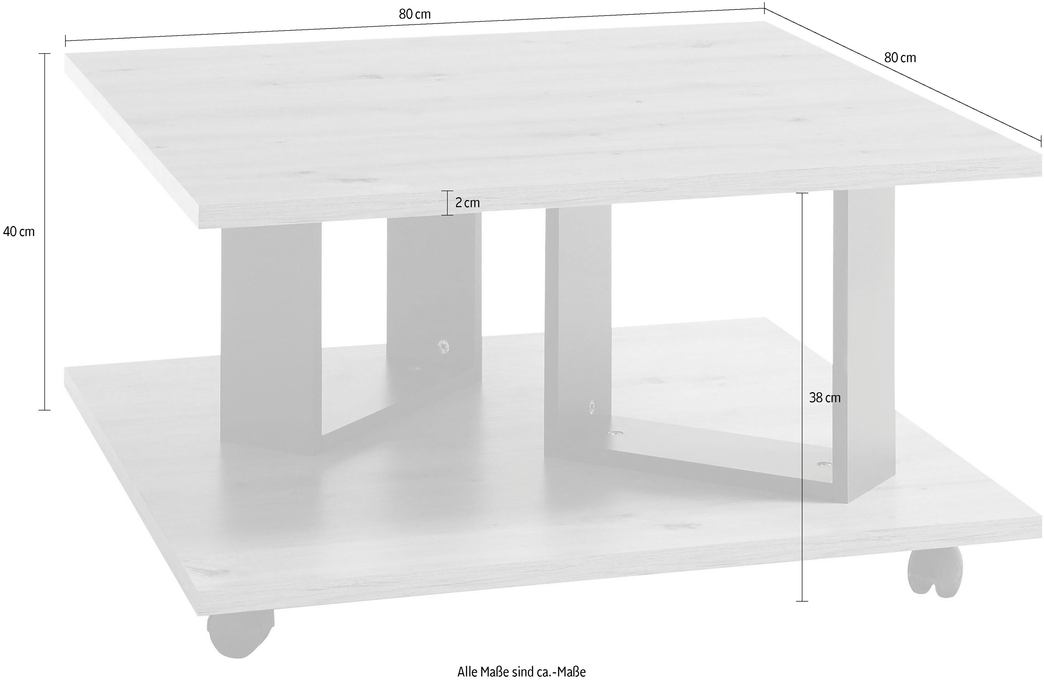 Stolkom Salontafel Zera rollend, tafel in eik artisan decor