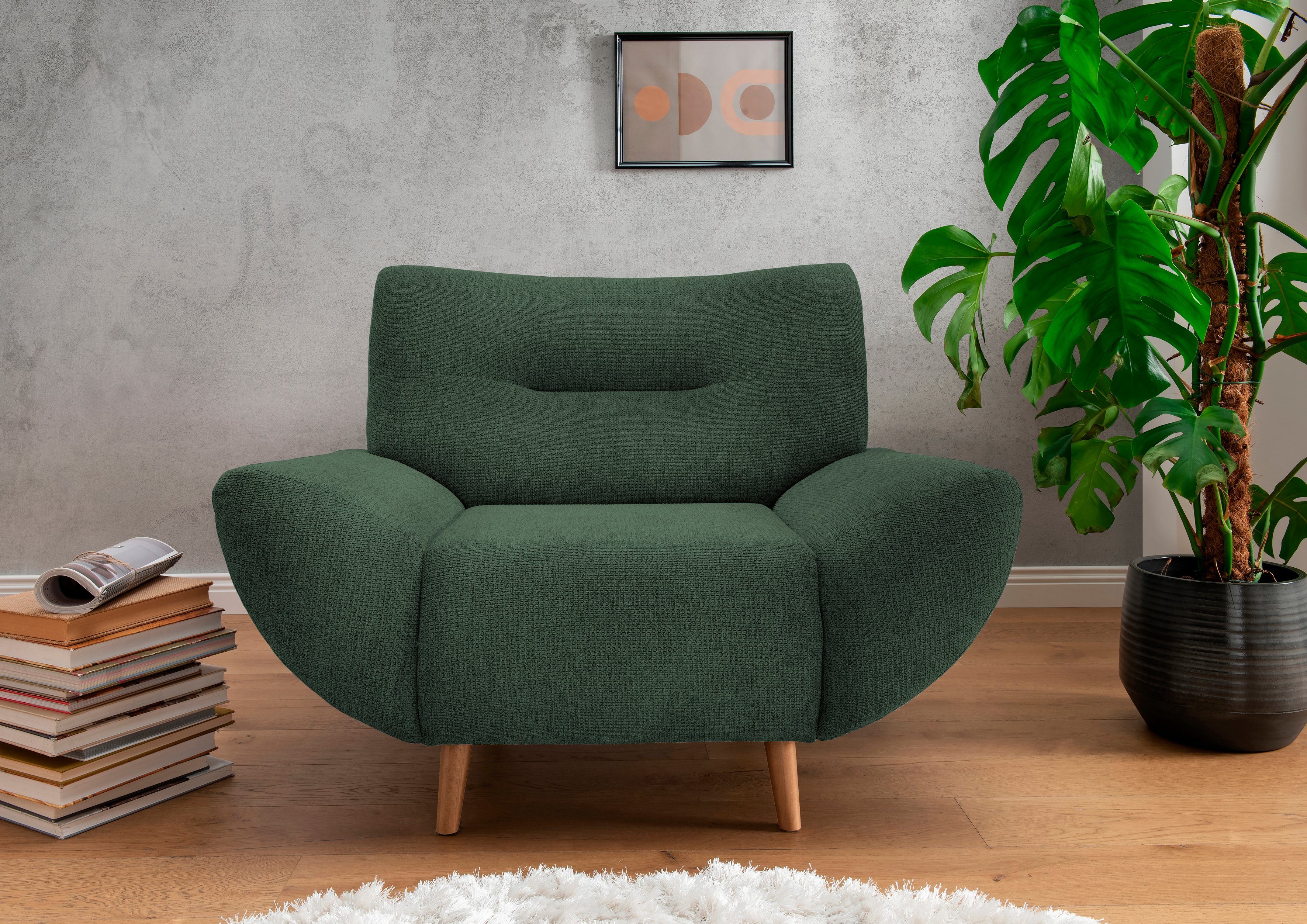INOSIGN Fauteuil Drago vrij in de ruimte te plaatsen fauteuils groen