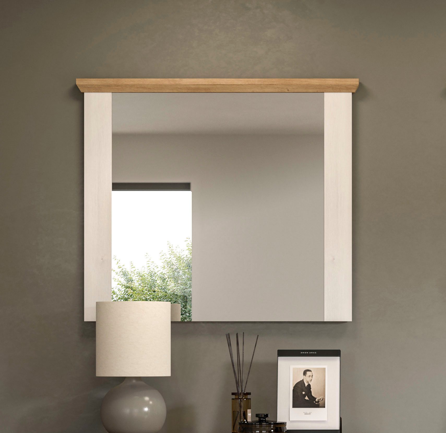 Home affaire Spiegel Cosenza, Breedte 82 cm, 2-kleurig, in Landhuisstijl Garderobespiegel, wandspiegel, gangspiegel, halspiegel