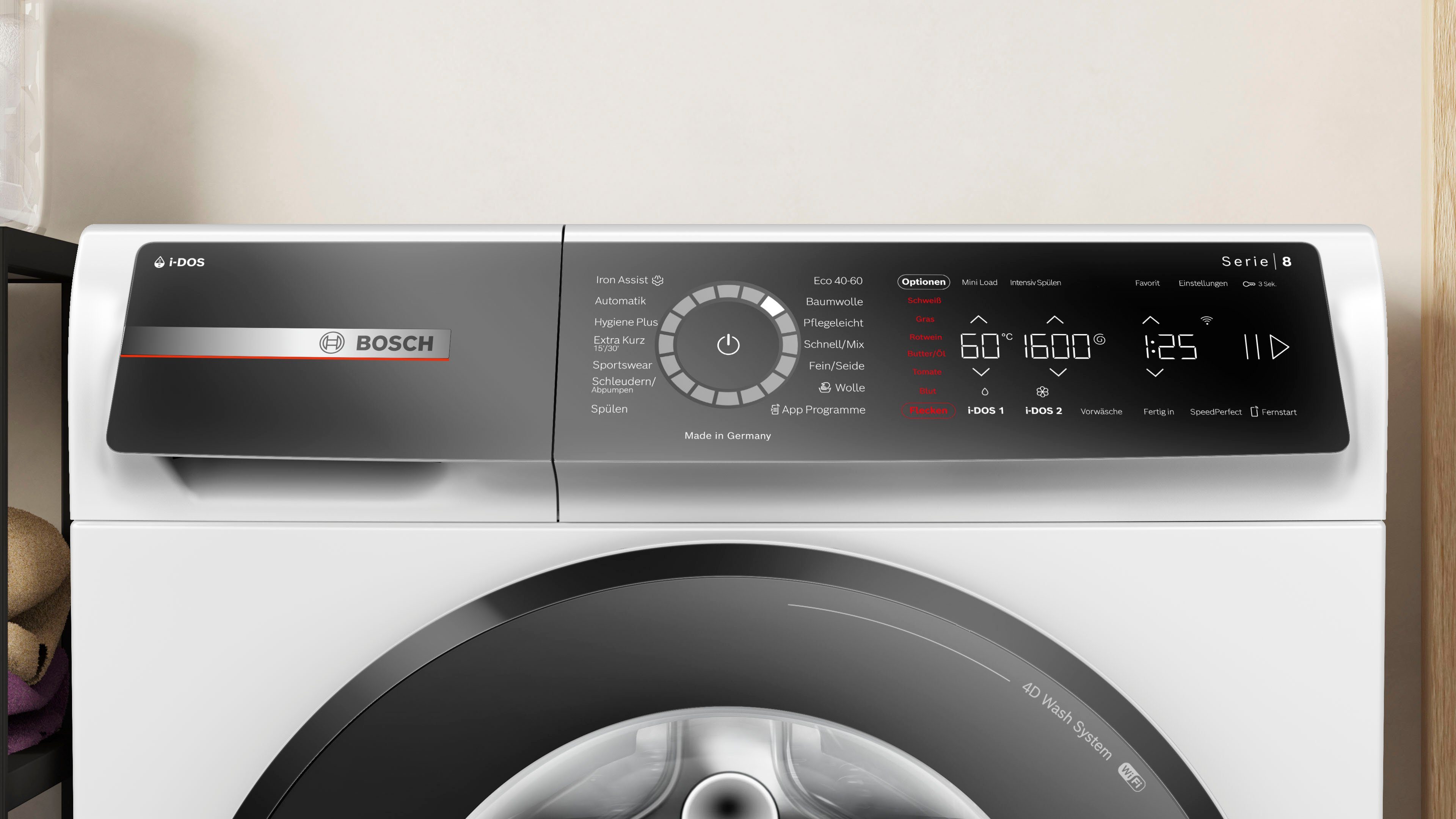 BOSCH Wasmachine WGB256A40, i-dos doseert de exacte hoeveelheid water en wasmiddel die nodig is