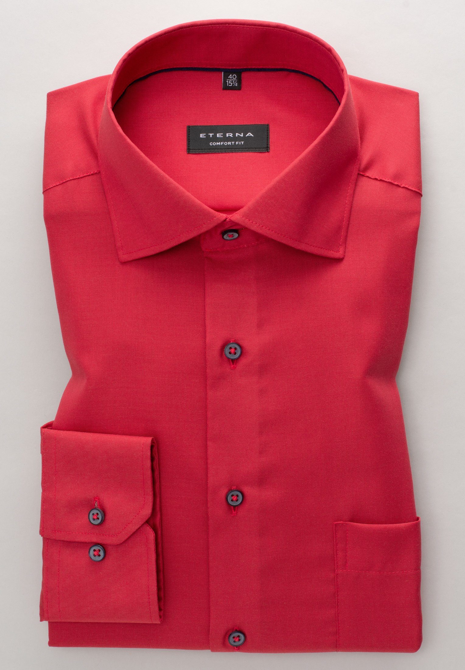 Eterna Overhemd met lange mouwen Comfort fit NON IRON (strijkvrij)