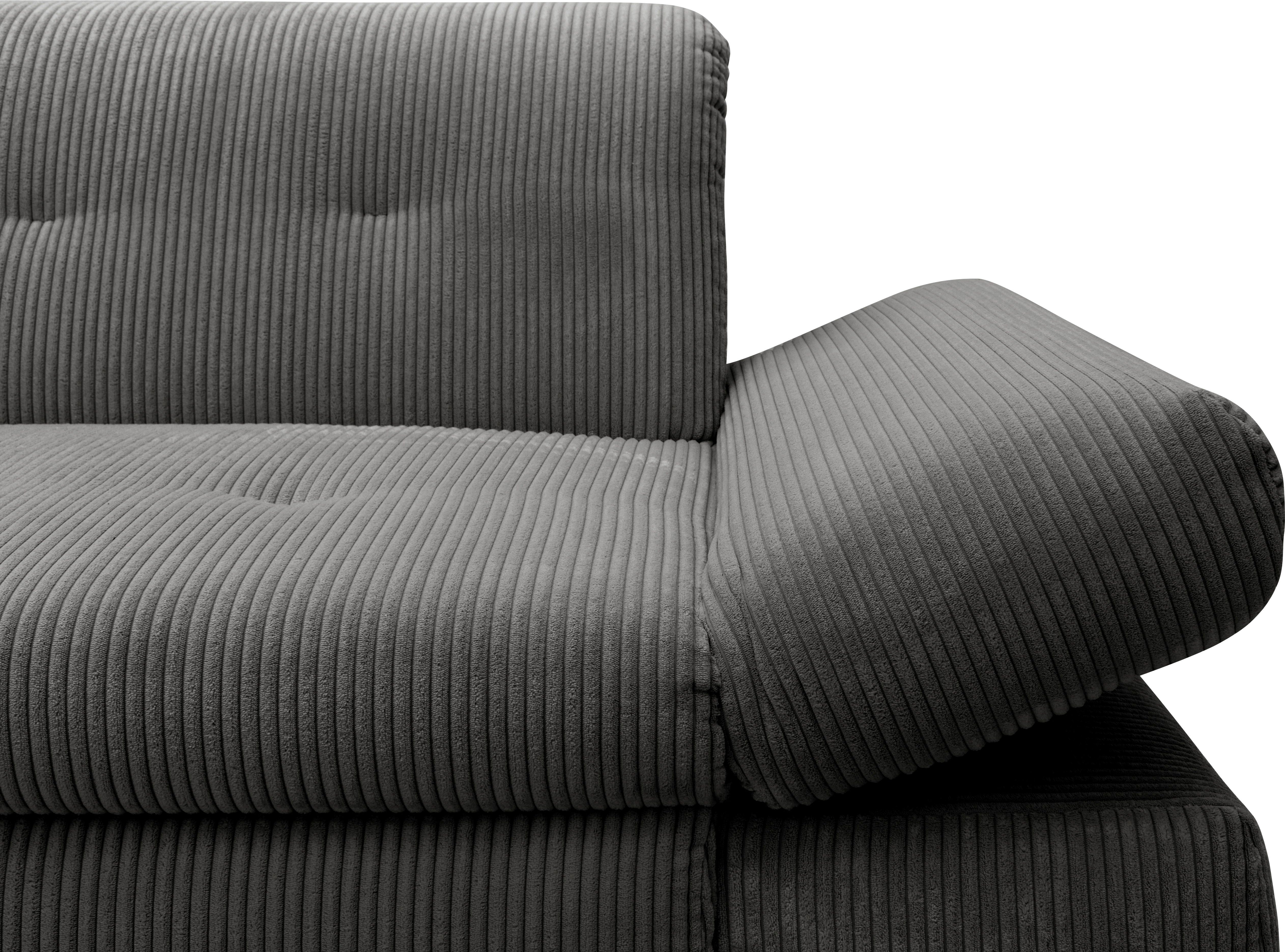 DOMO collection Hoekbank Moric bxdxh 300x172x80 cm, ook in cord, L-model XXL-formaat, optioneel ook met slaapbank functie en verstelling armleuning,