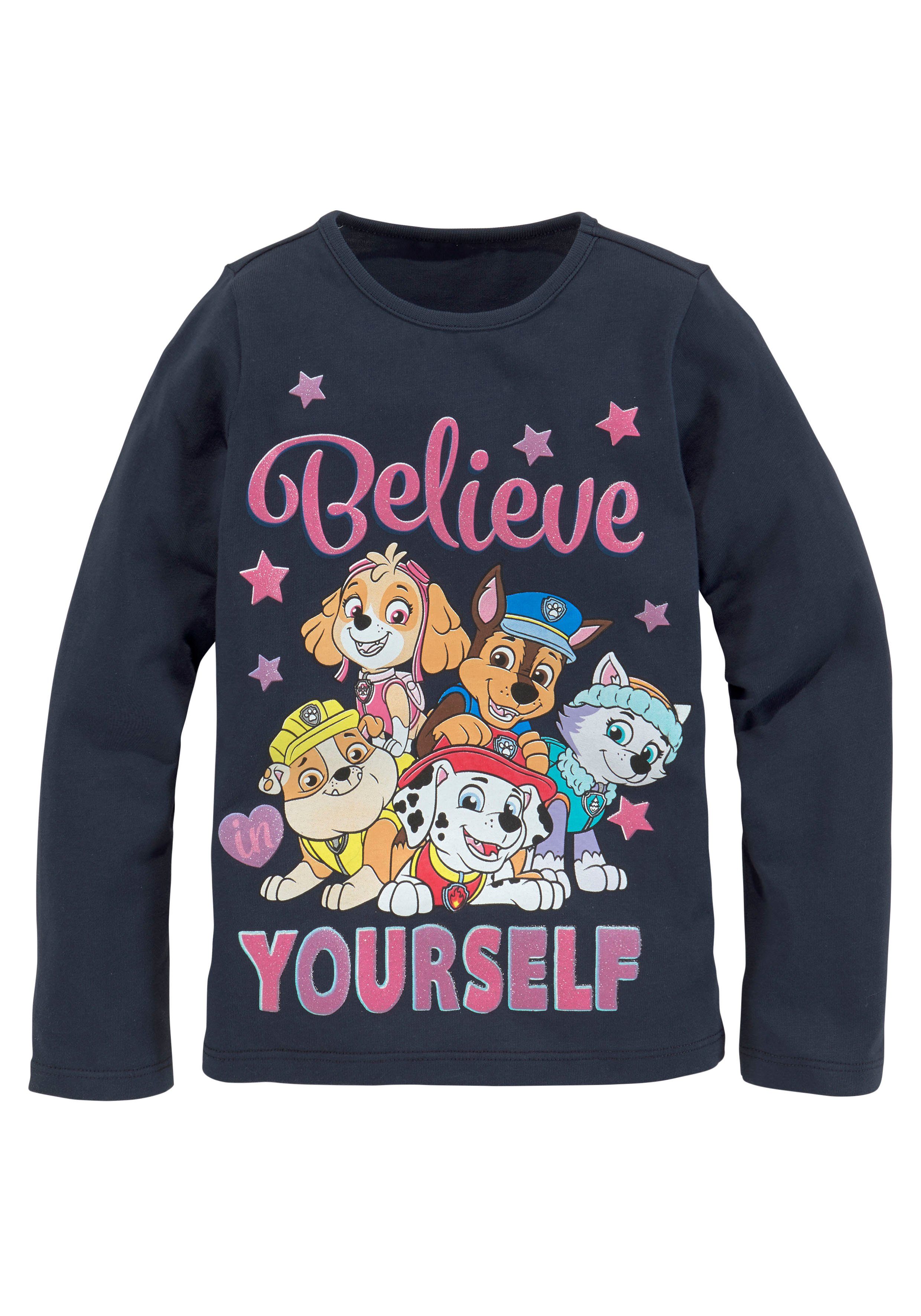 PAW PATROL Shirt met lange mouwen Opschrift met PAW PATROL-team