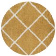paco home hoogpolig vloerkleed kalmar 441 scandi-design, ruitmotief, zacht  behaaglijk, ideaal in de woonkamer  slaapkamer geel