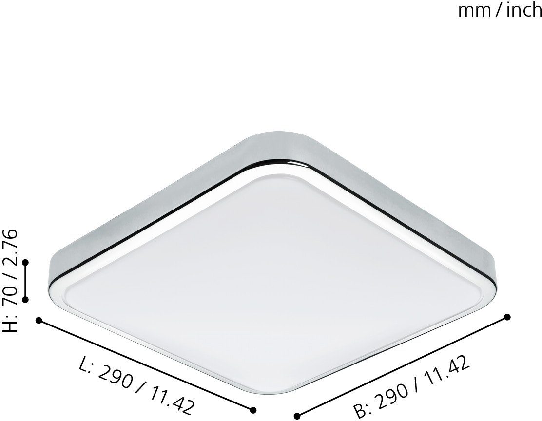 EGLO Wandlamp MANILVA Led badkamer-plafondlamp, plafondlamp, staal en kunststof