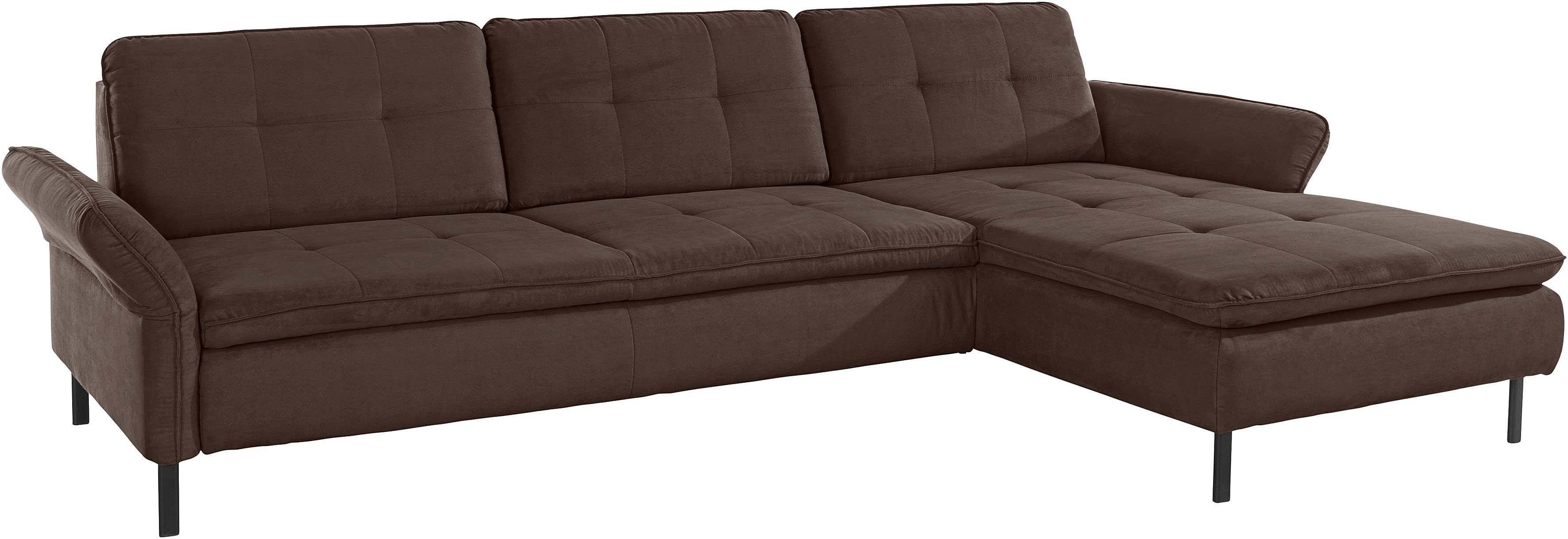 INOSIGN Hoekbank Birkholm L-vorm Verstelbare armleuningen, ook in Easy Clean bekleding - met water te reinigen