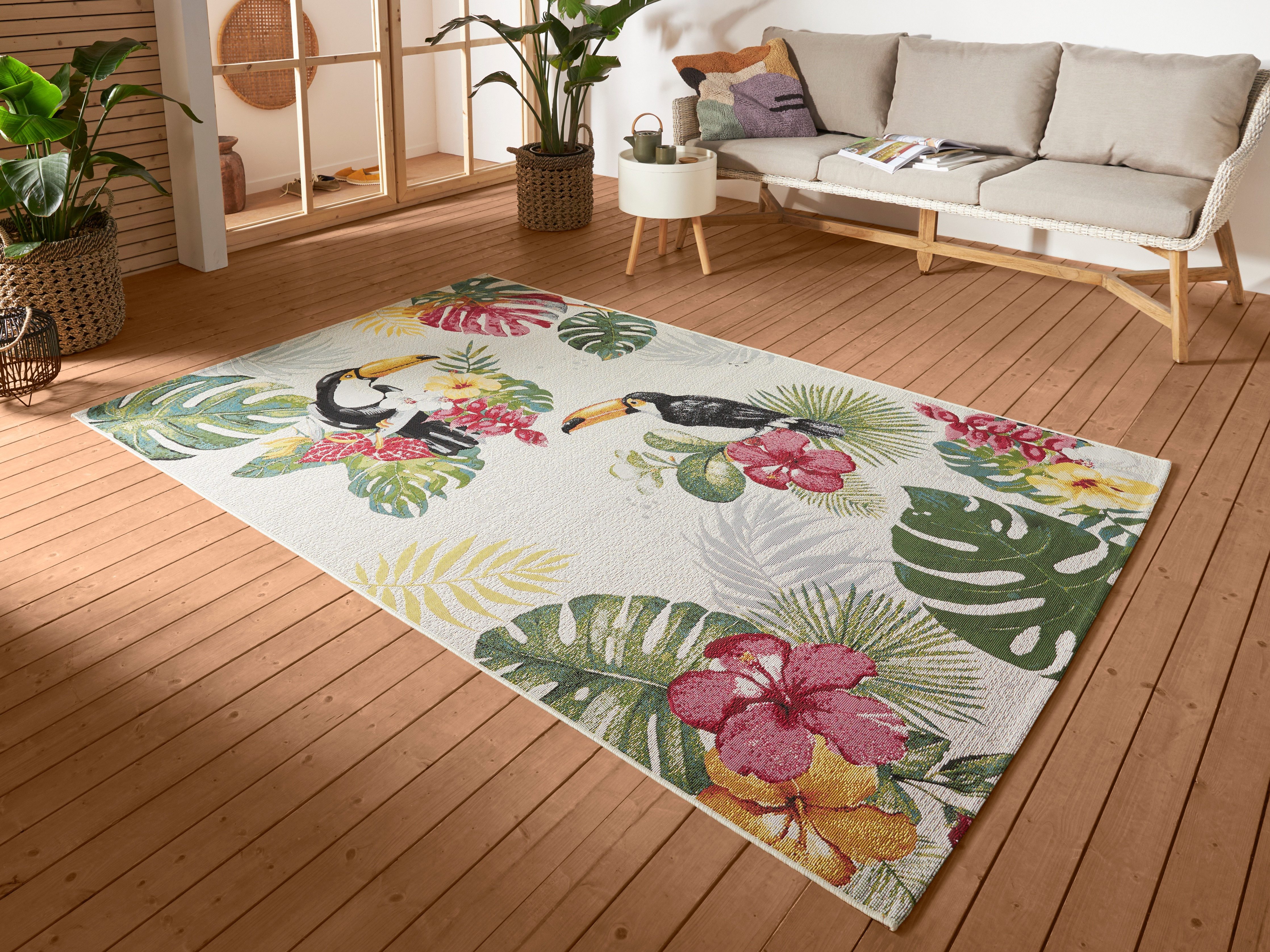 HANSE Home Outdoorkleed Tropical Dream In-& outdoor, tapijt, weerbestendig, balkon, tuin, woonkamer, floraal