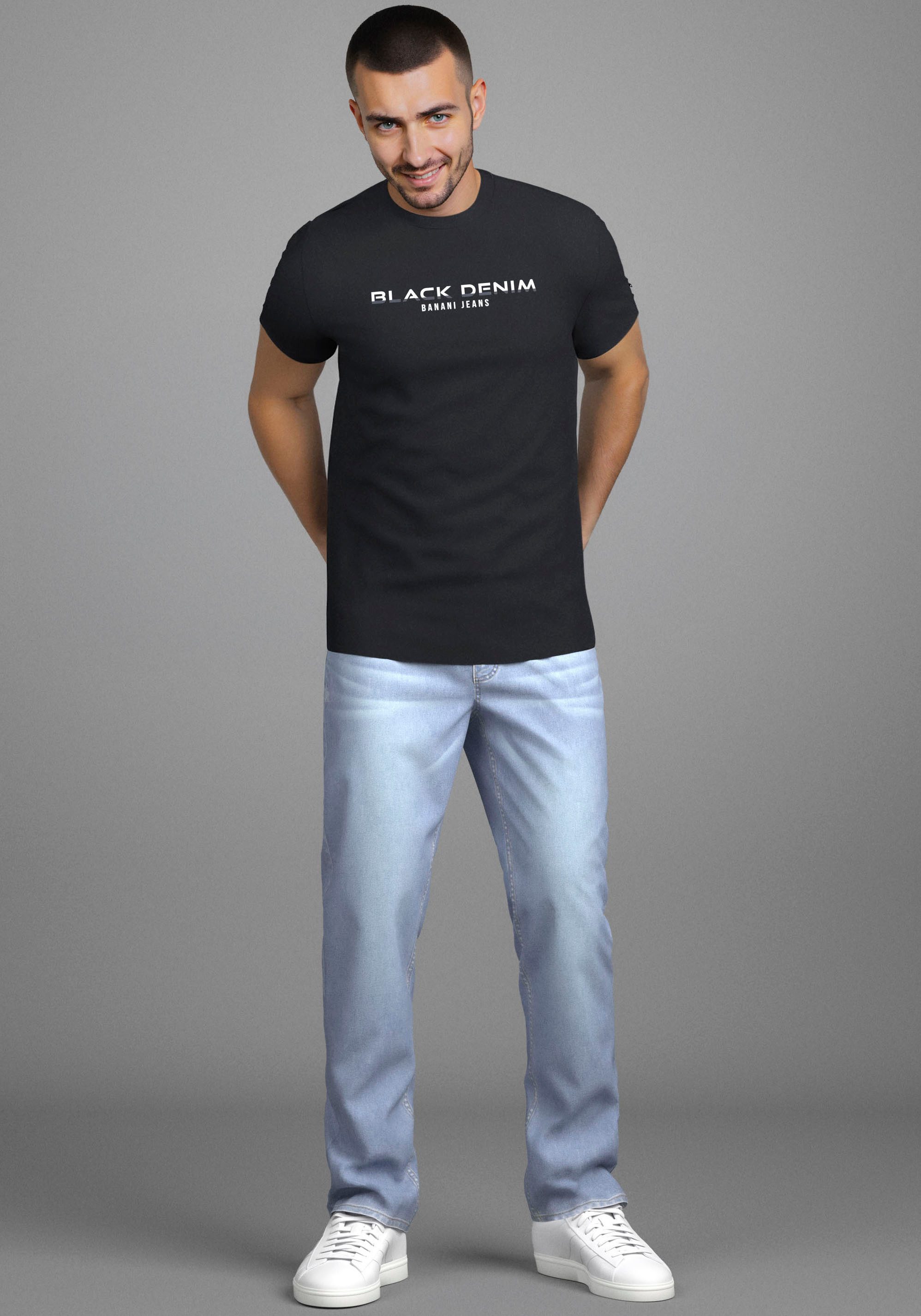 Bruno Banani T-shirt korte mouwen, smal gesneden, ronde hals