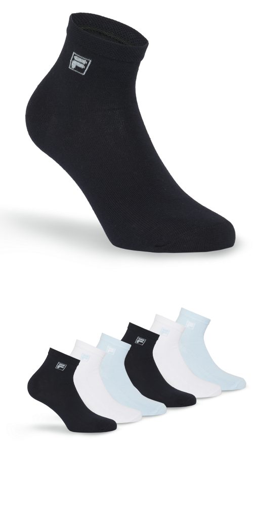 Fila Korte sokken UNISEX QUARTER PLAIN SOCKS (set, 6 paar) unisex sportsokken maat 35 (38) blauw