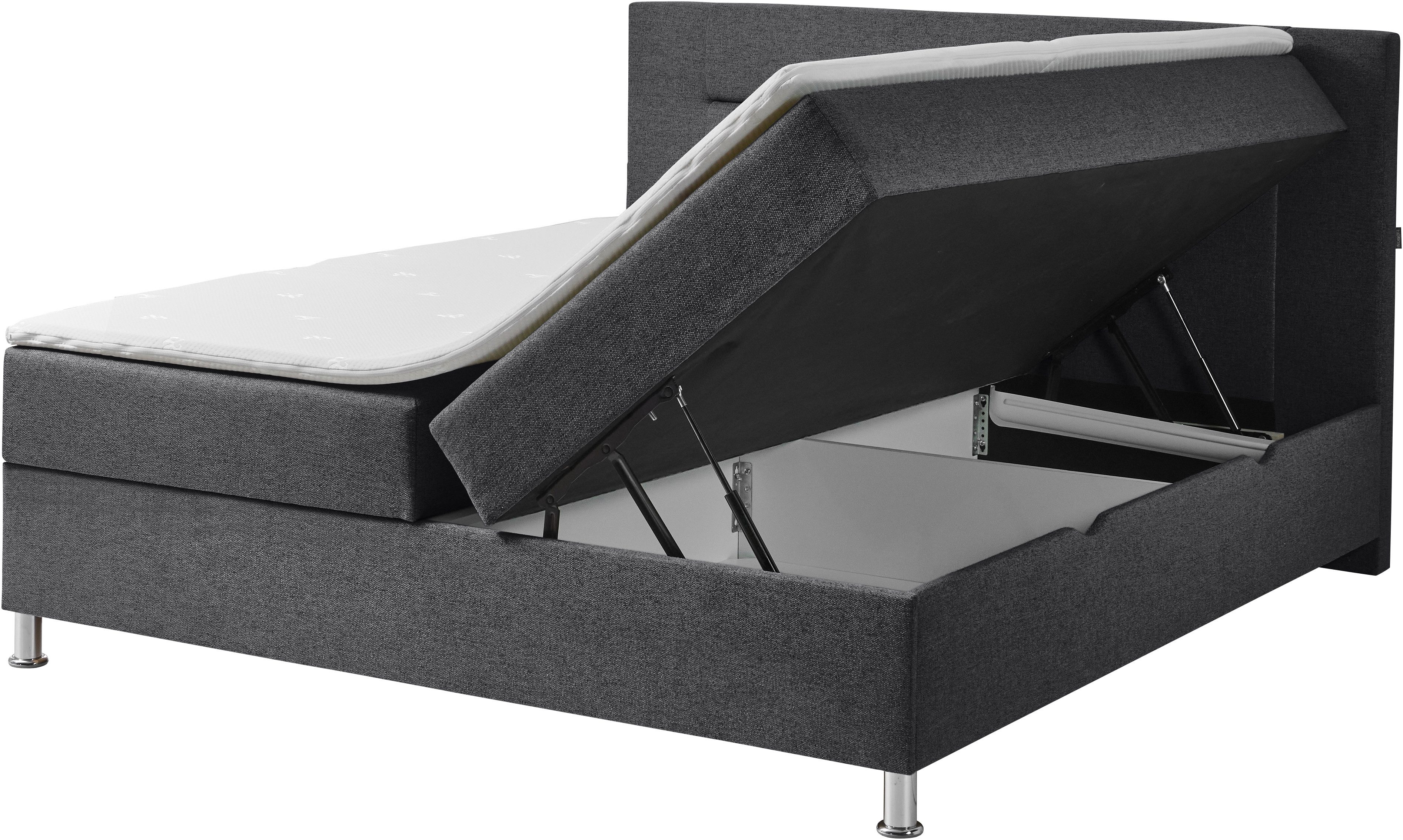 INOSIGN Boxspring Escalon met opbergruimte, inclusief topper beschikbaar in de breedtes 120x200 cm en 180x200 cm
