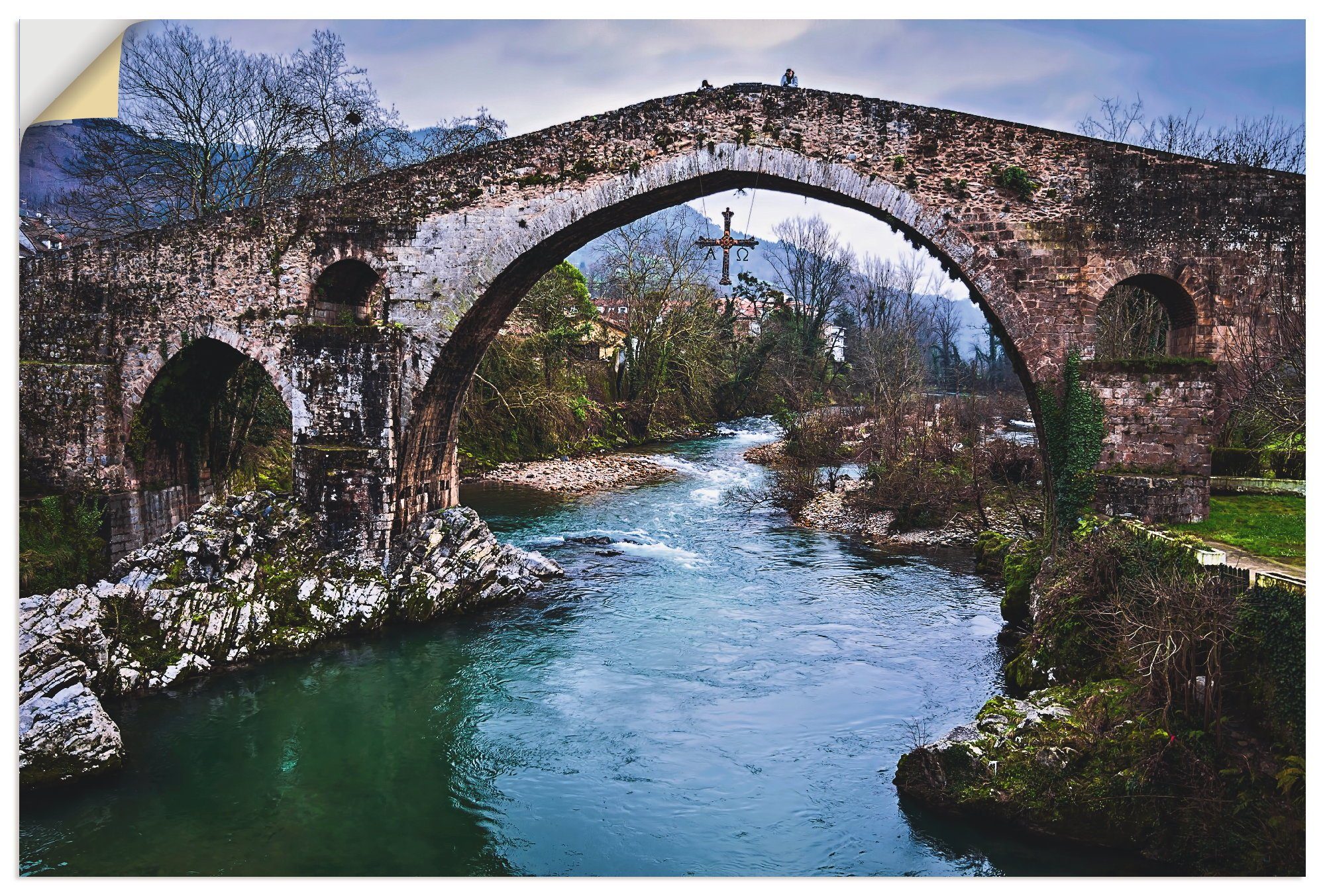 Artland Artprint Romaanse brug in Noord-Spanje in vele afmetingen & productsoorten - artprint van aluminium / artprint voor buiten, artprint op linnen, poster, muursticker / wandfo