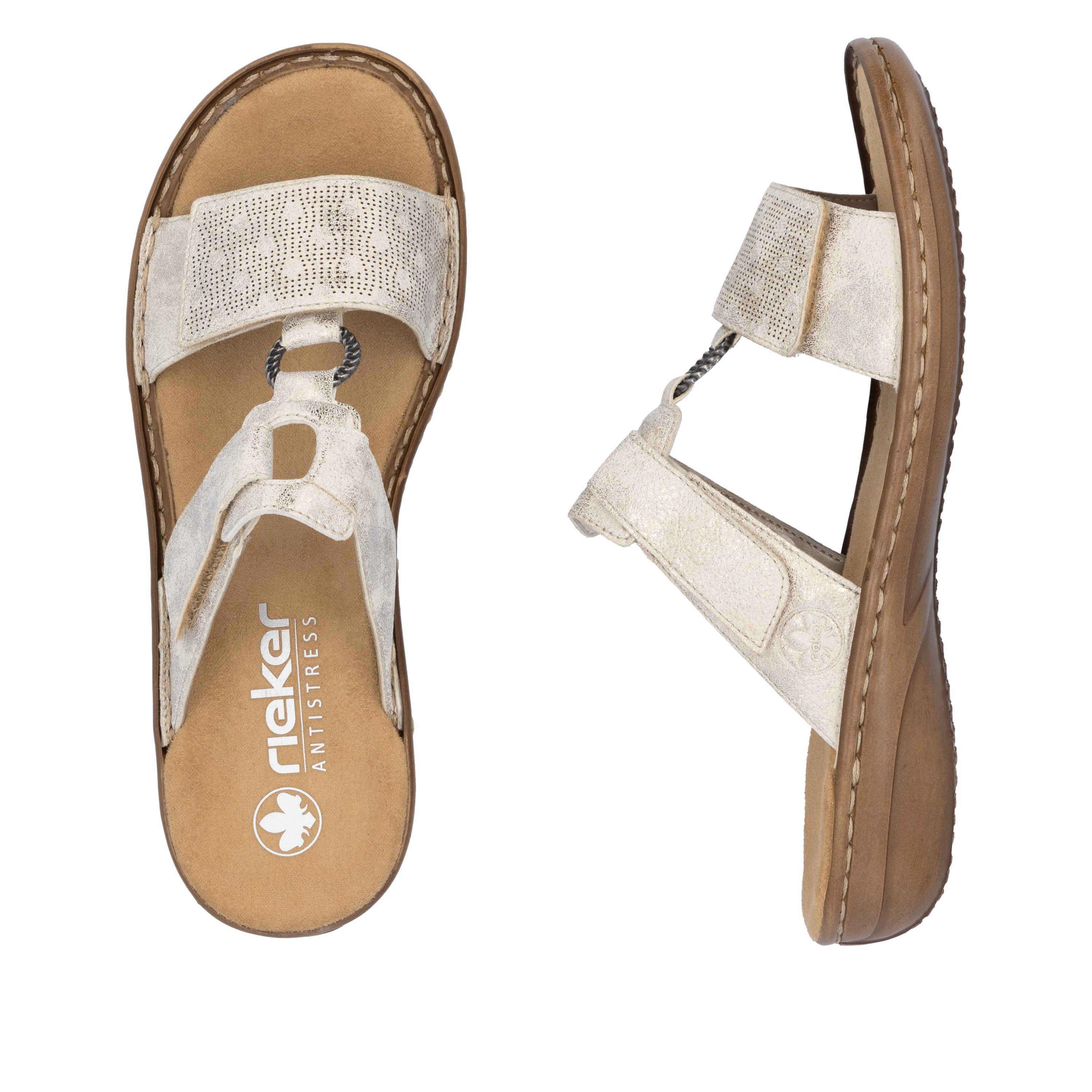 Rieker Slippers , zomerschoen, strand-schoen, klittenbandschoen met perforatie