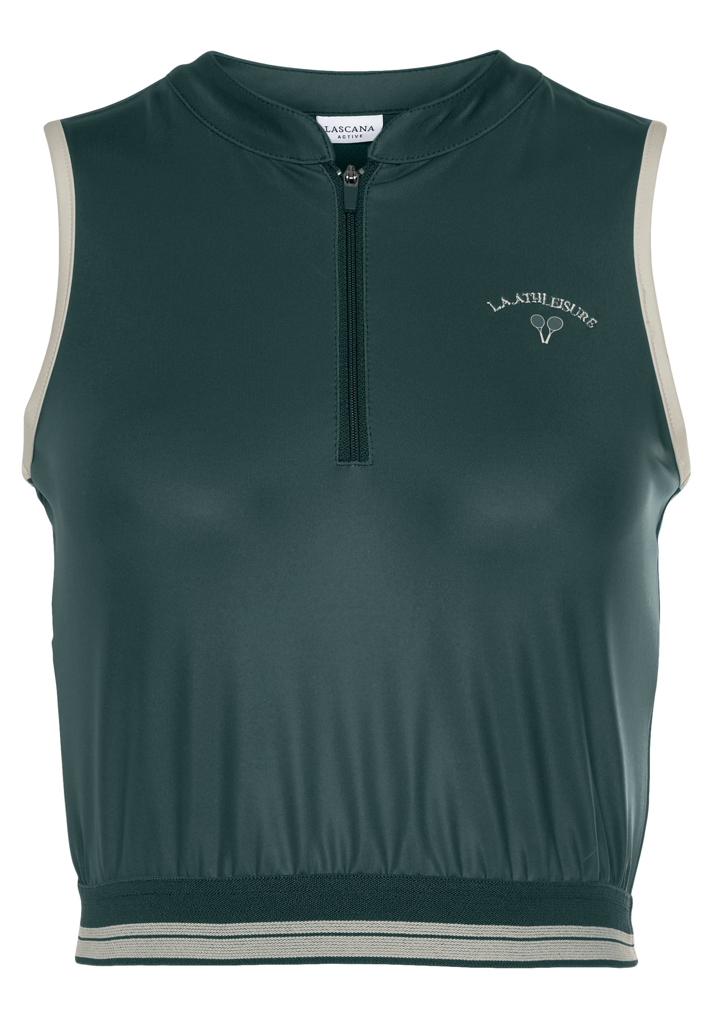 active by Lascana Crop-top Tennis Sporttop met rits