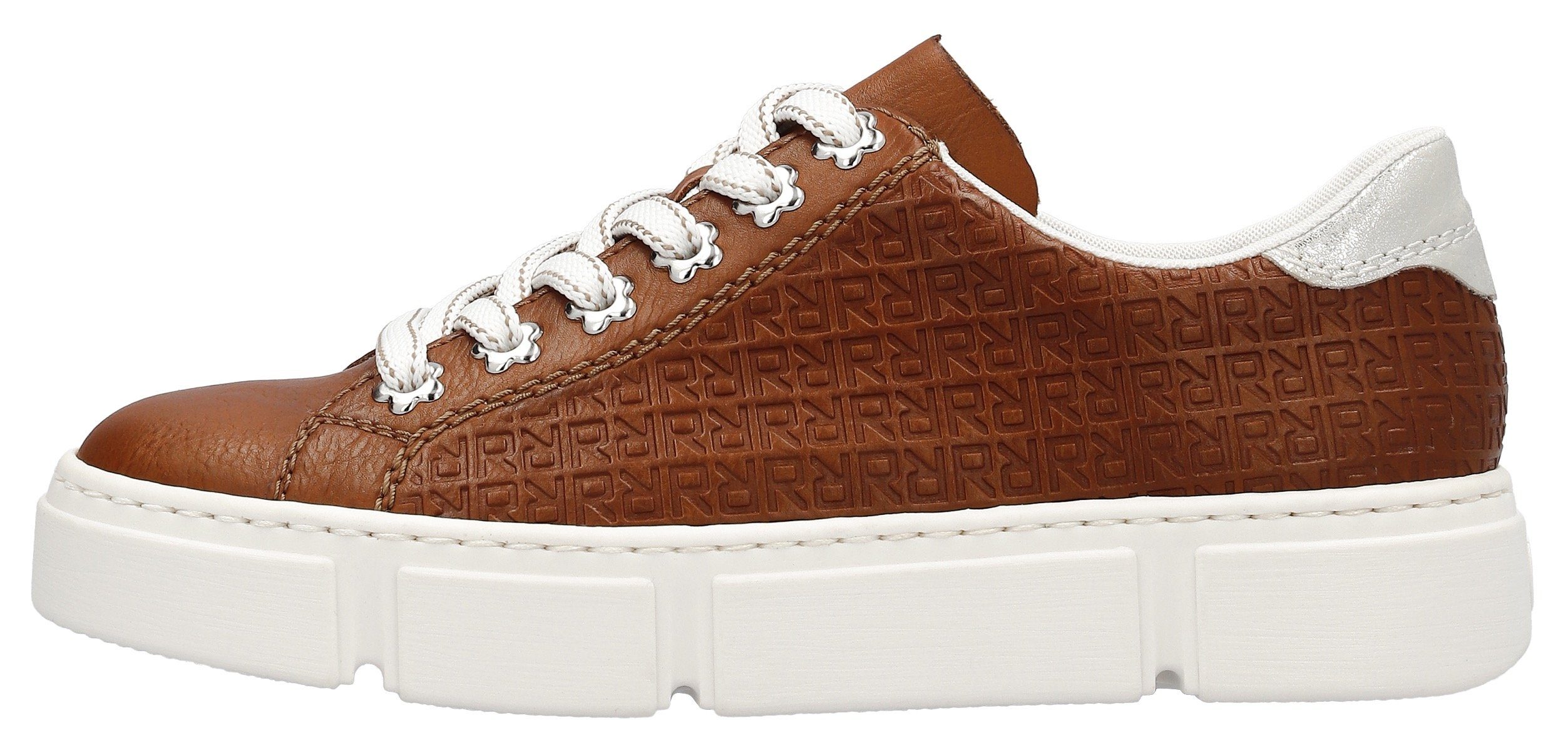 Rieker Plateausneakers Vrijetijdsschoen, veterschoen met zij-embossing, vrijetijdsschoen, lage schoen, veterschoen