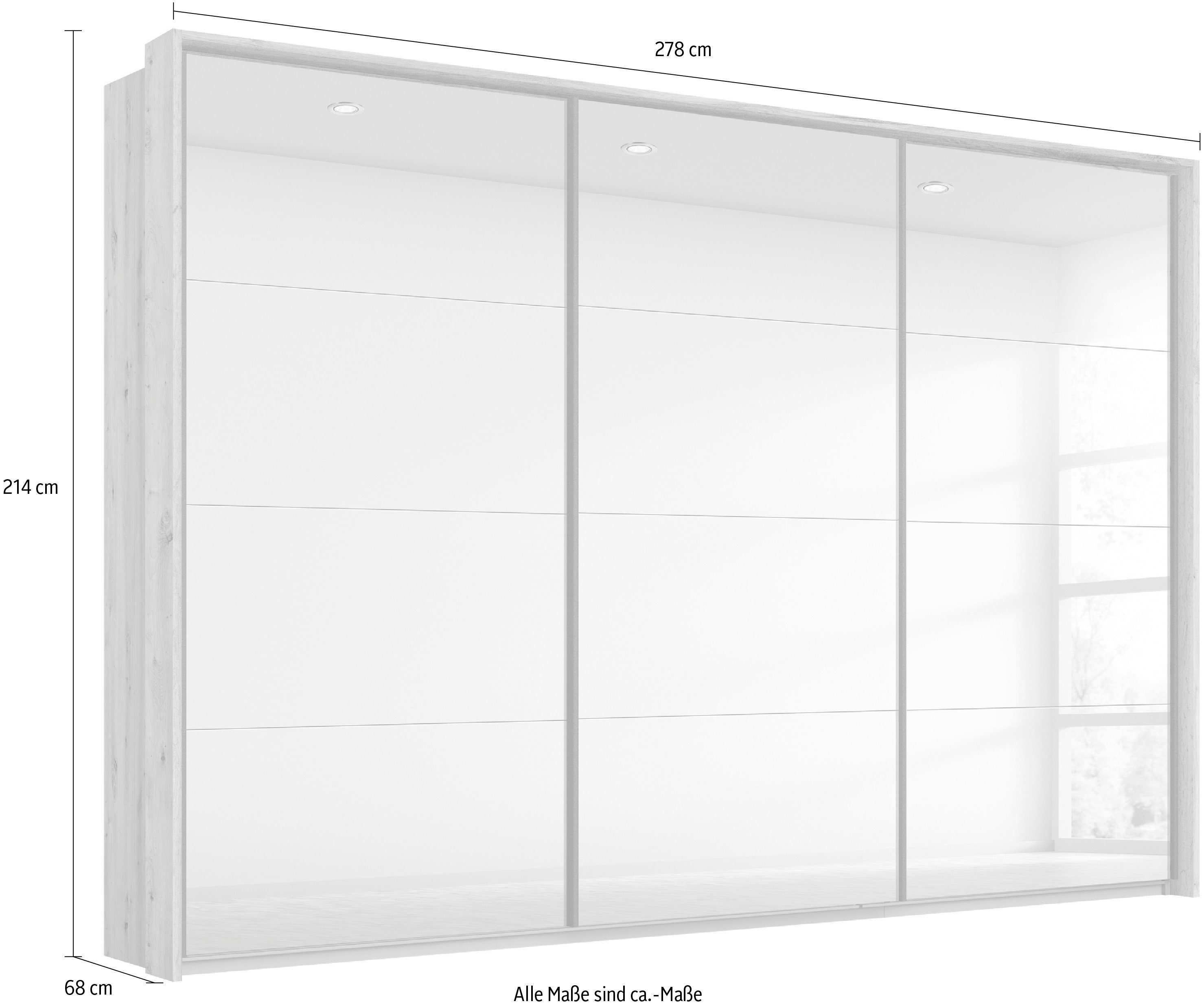rauch Zweefdeurkast Oteli met spiegelfront en passe-partout, optioneel met verlichting