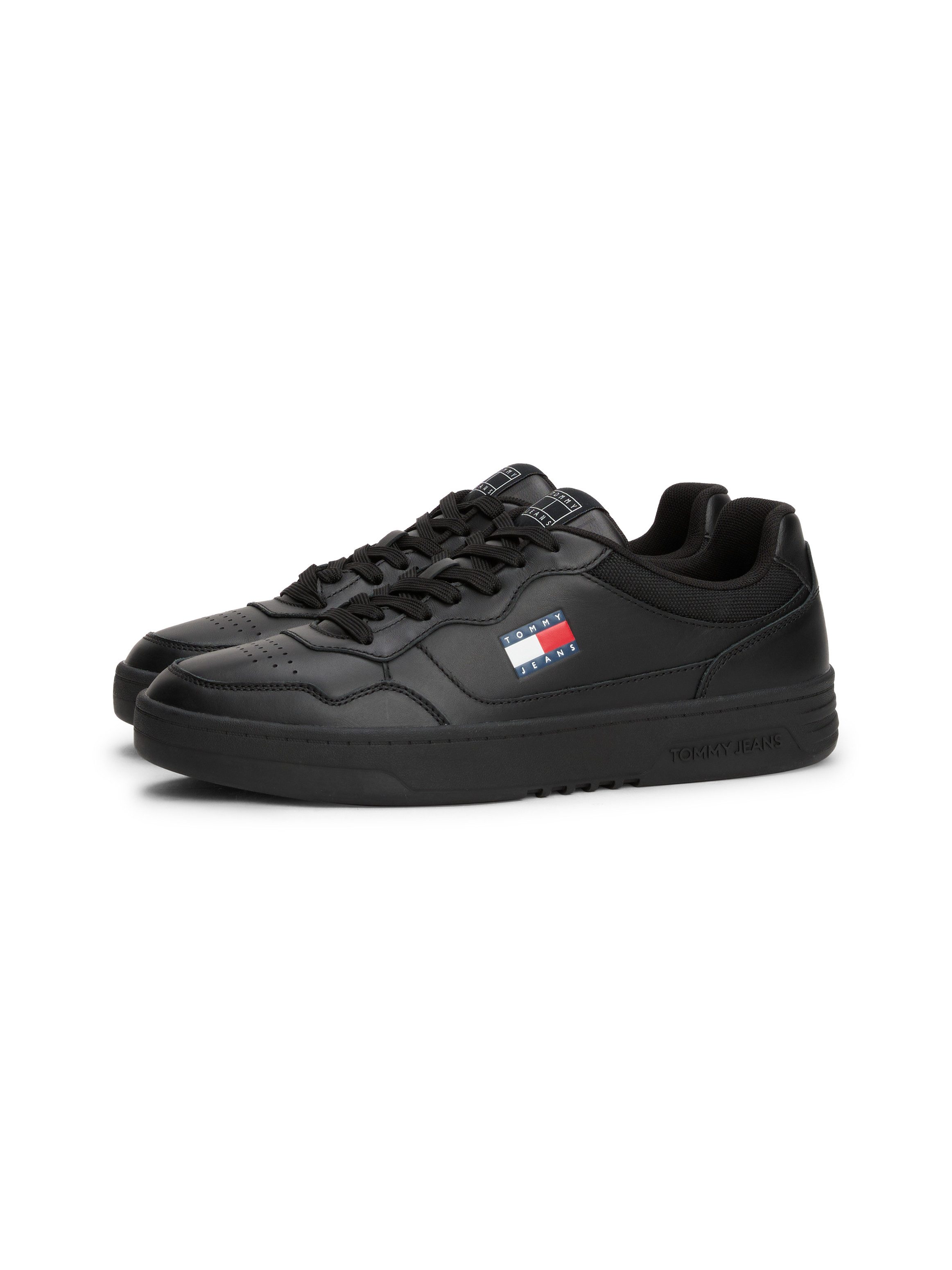 TOMMY JEANS Plateausneakers (NEW) TJM CUPSOLE LEATHER ESS , vrijetijdsschoen, lage schoen, veterschoen in basket-look