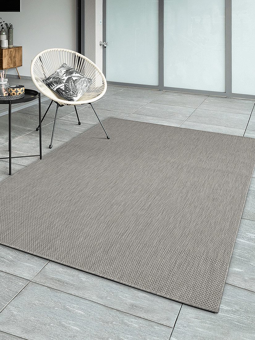 OTTO The carpet Vloerkleed Mistra moderne robuuste binnen- en buitenkleed moderne vloerkleden maat 160 cm x 220 cm x 1 mm grijs