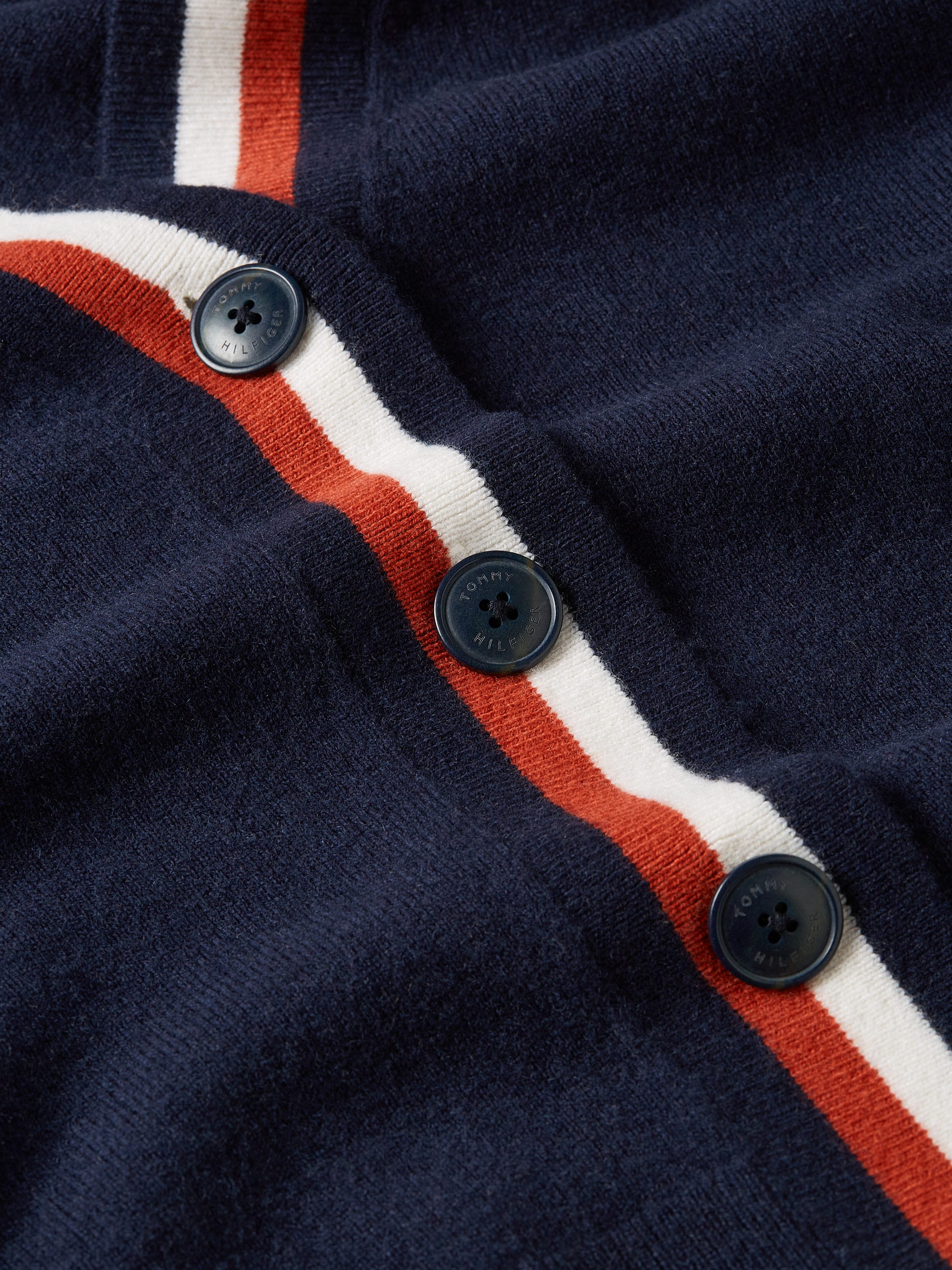 Tommy Hilfiger Vest GLOBAL STP WOOL CASH CARDIGAN met tommy hilfiger global stripe (Global Serie TH VROUWEN)