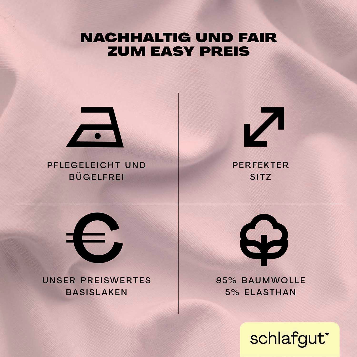 Schlafgut Hoeslaken EASY jersey elastaan MADE IN GREEN by OEKO-TEX® (1 stuk)