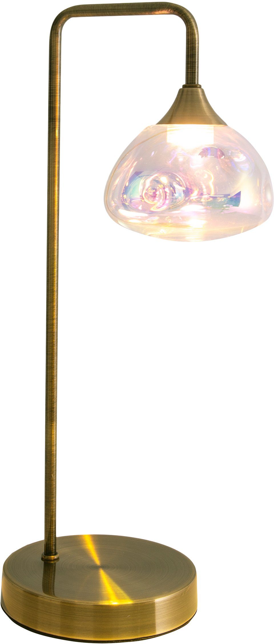 näve Led-tafellamp Varna 1 flg. iriserend glas incl. 6 leds warmwit frame messing (1 stuk)