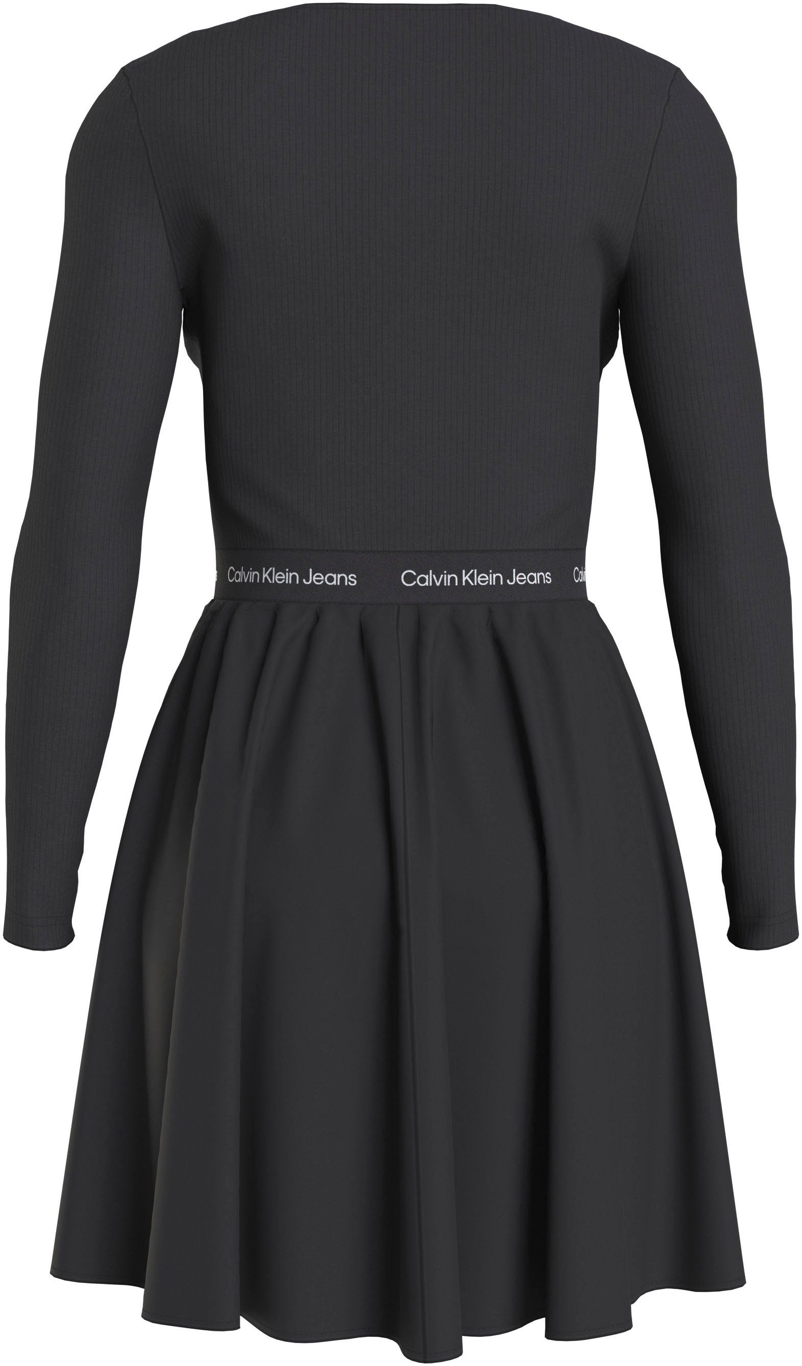 Calvin Klein Jeans Plus Skaterjurk PLUS LOGO ELASTIC LS DRESS