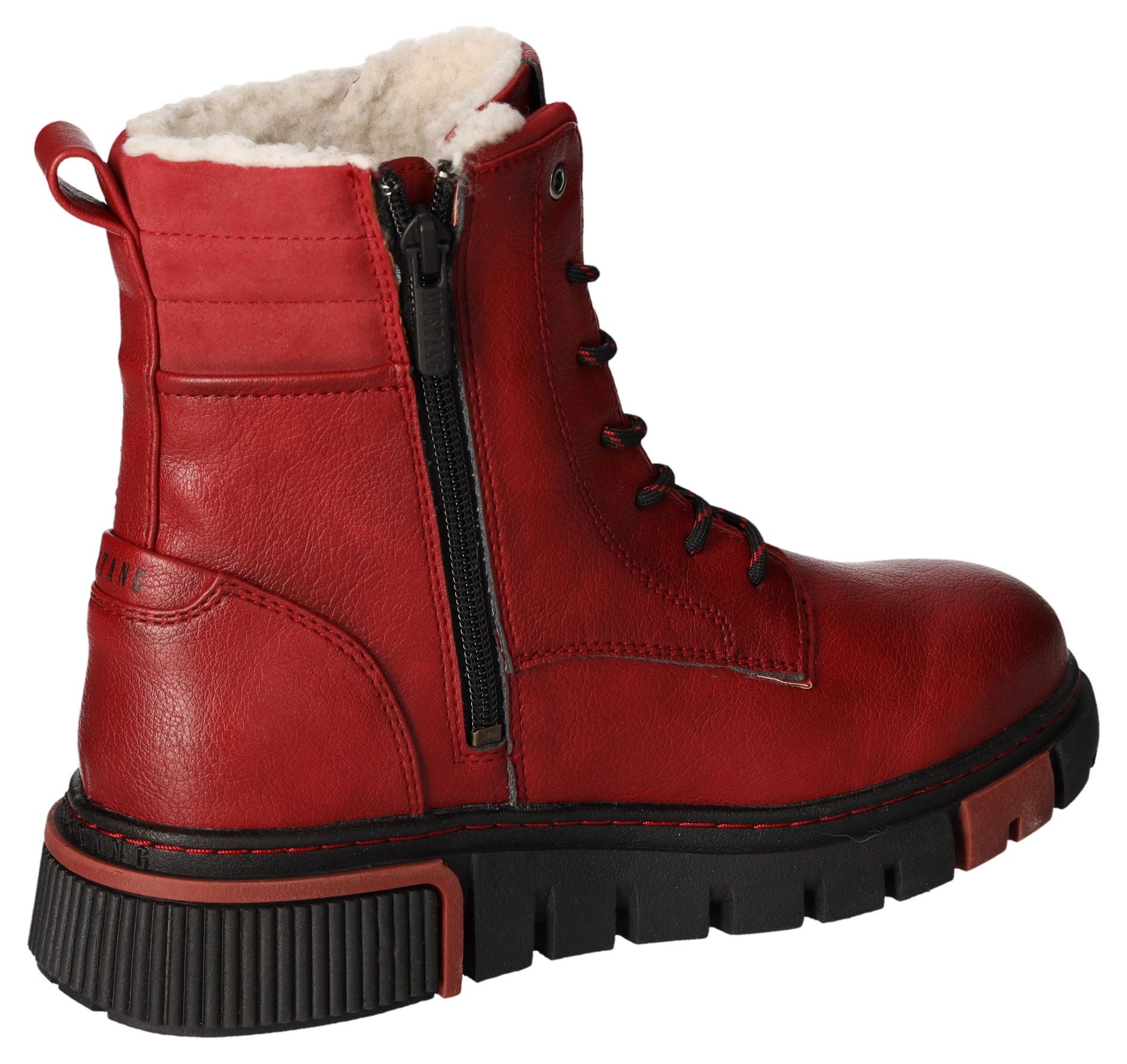 Mustang Shoes Winterlaarzen veterschoenen plateaustiefelette met schachtkussen