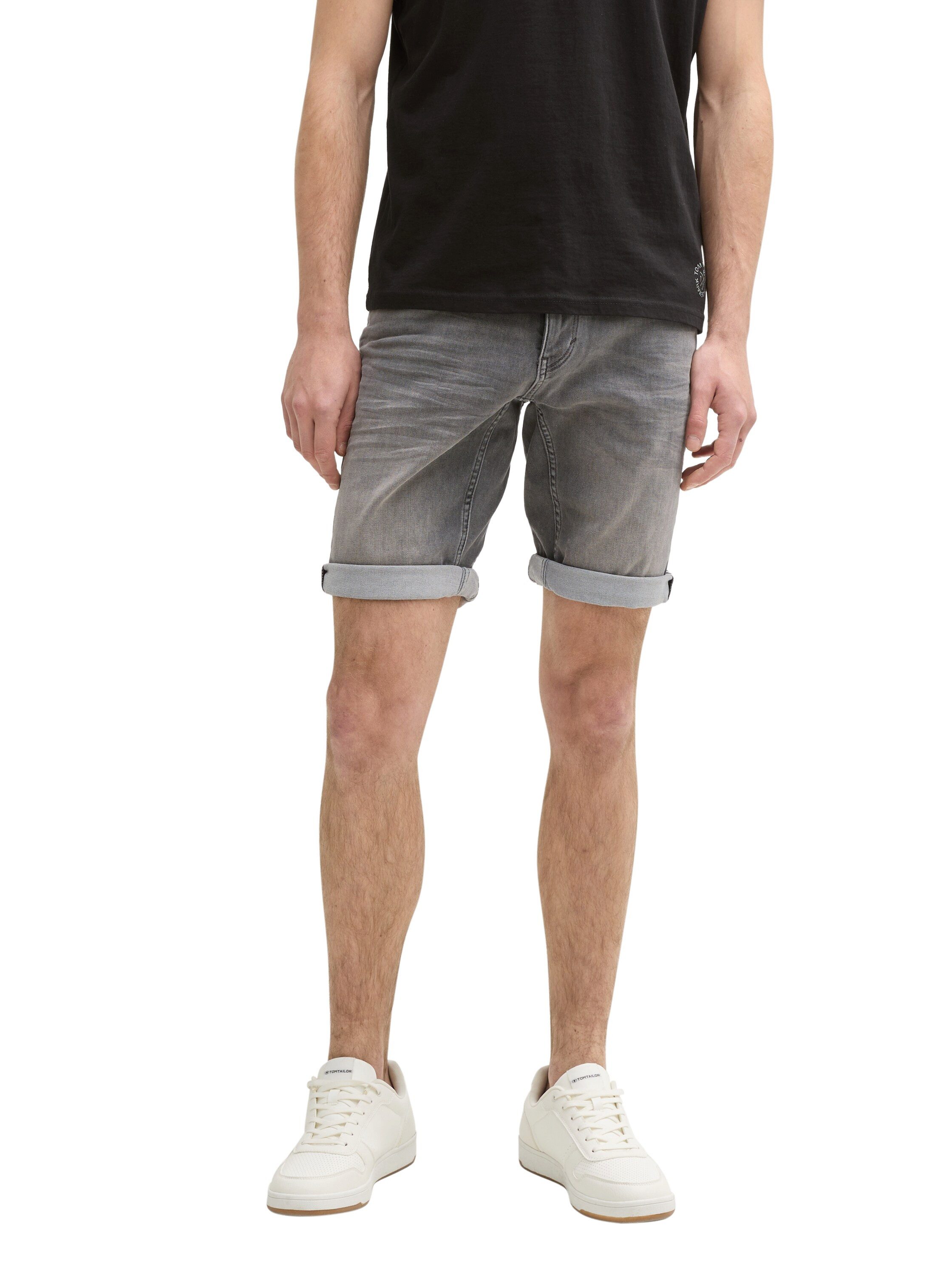 Tom Tailor Jeansshort Josh in five-pocketsstijl heren jeans maat 40 grijs