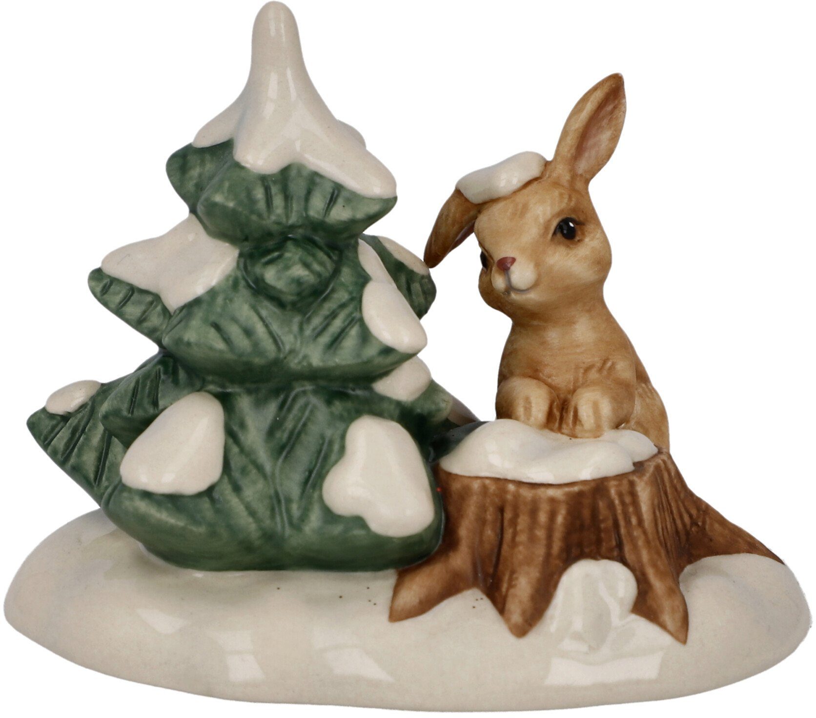 Goebel Verzamelfiguur Winters bos, kerstversiering Steengoed, figuur - Schattig konijntje