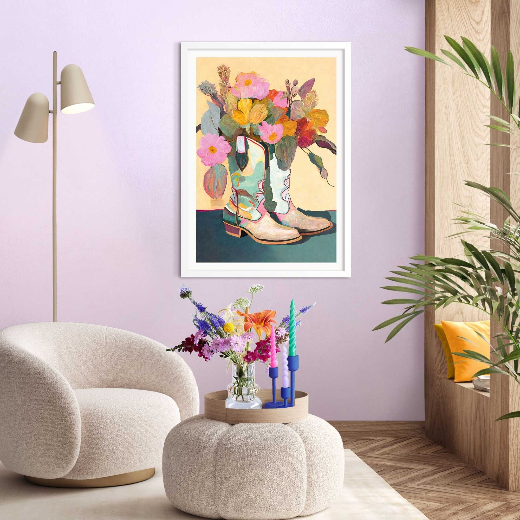 Reinders! Artprint op linnen Flower Boots