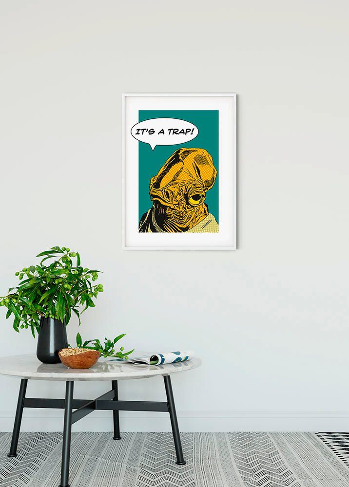Komar Wanddecoratie Star Wars Classic stripverhaal aandeel Ackbar Wanddecoratie voor de kinderkamer - zonder lijst (1 stuk)