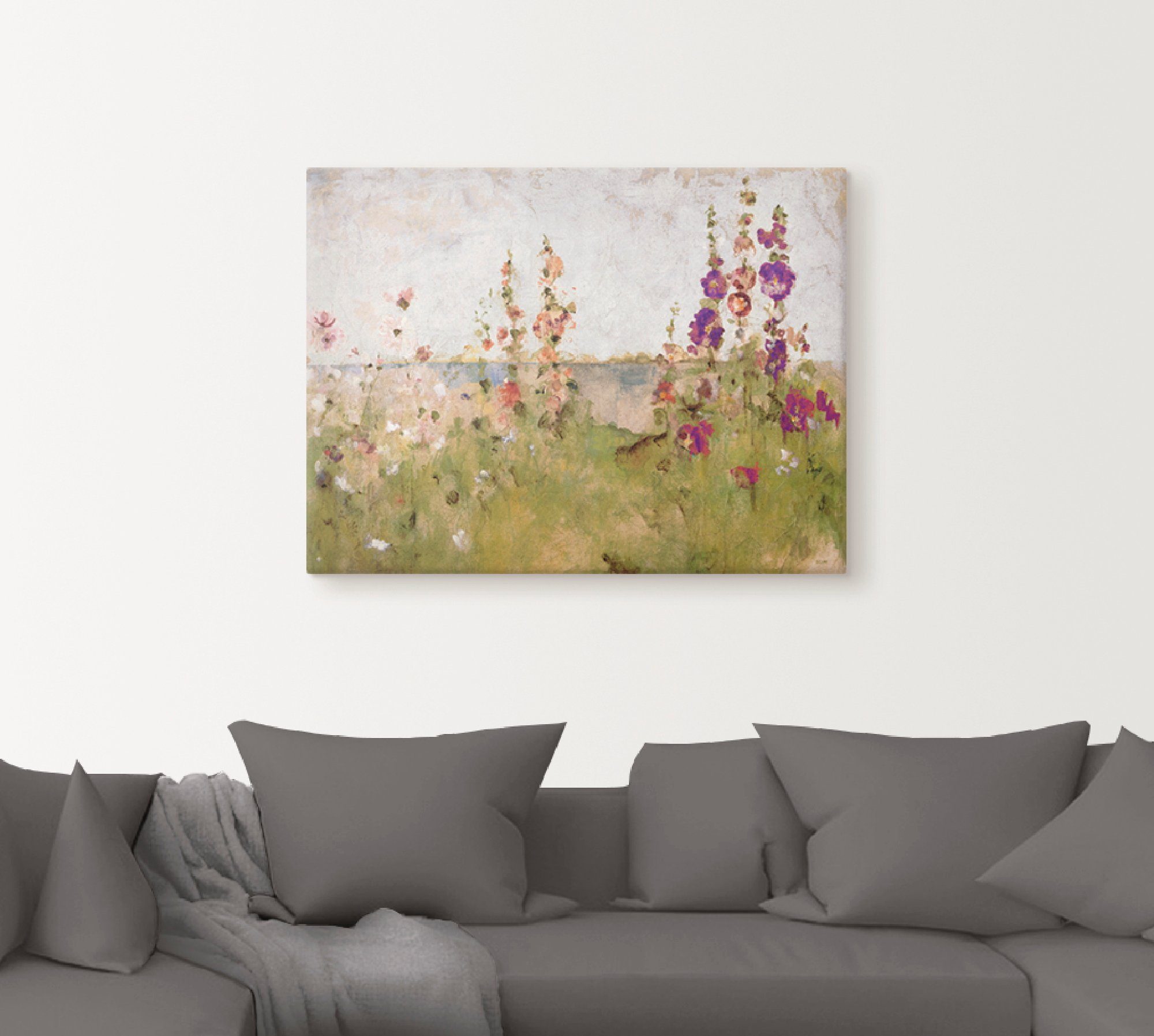 Artland Artprint Stokrozen aan de zee als artprint op linnen, poster, muursticker in verschillende maten