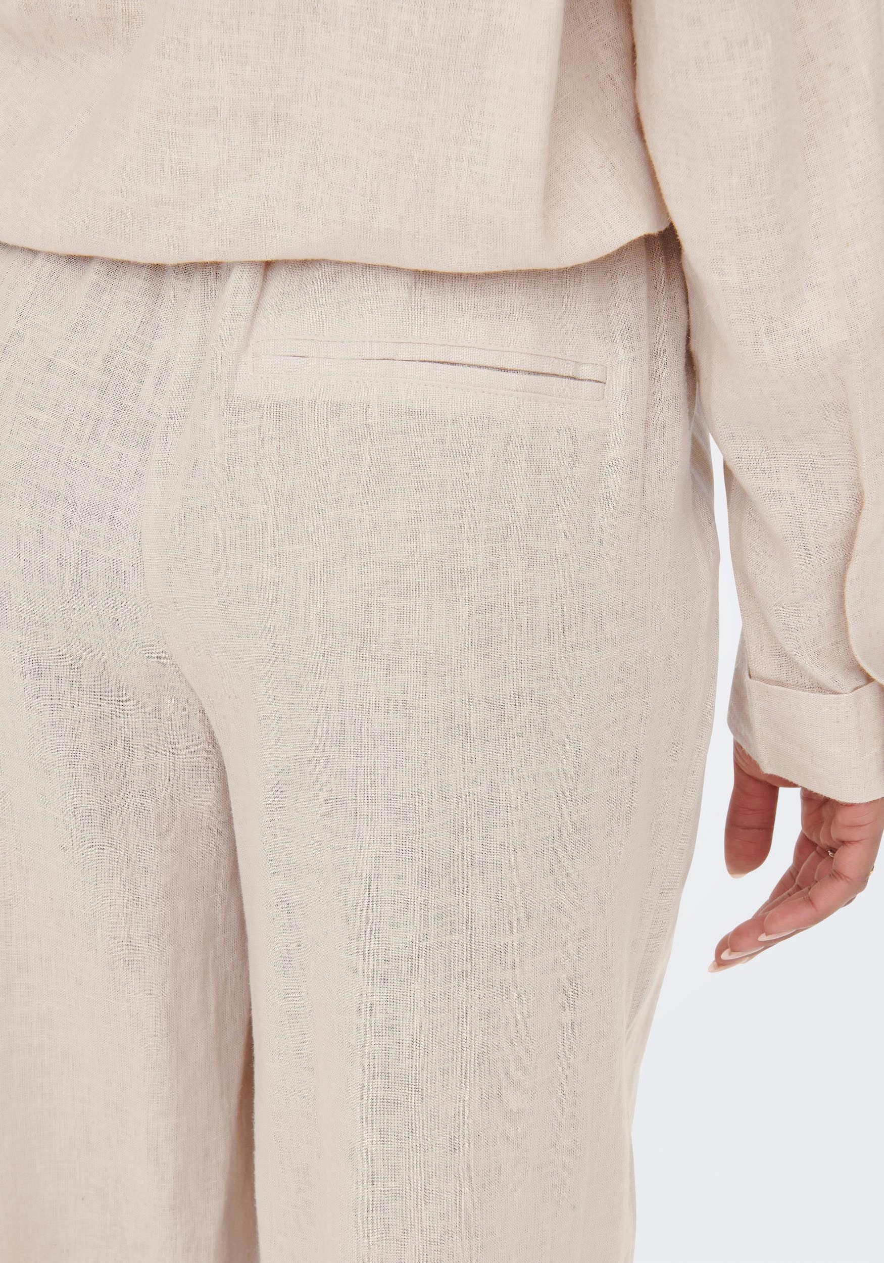 Only Comfortbroek ONLTOKYO HW LINEN BLEND ST PANT