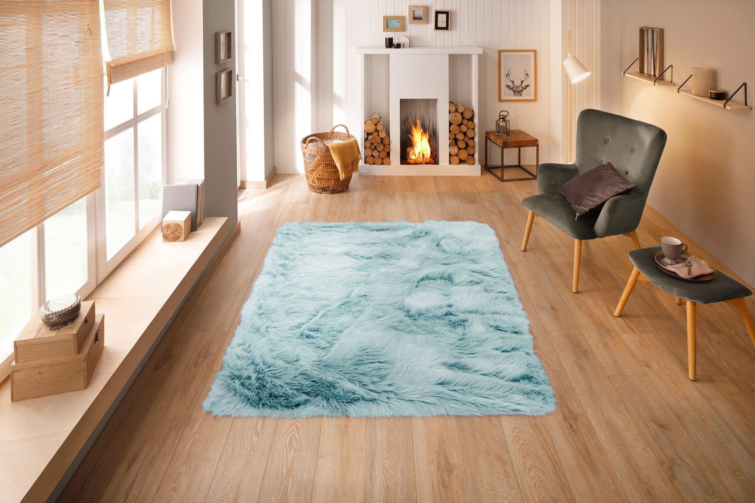 my home Hoogpolig vloerkleed Valeria schapenvacht tapijt knuffelig Imitatiebont, zachte vloerkleden, woonkamer, slaapkamer, eetkamer