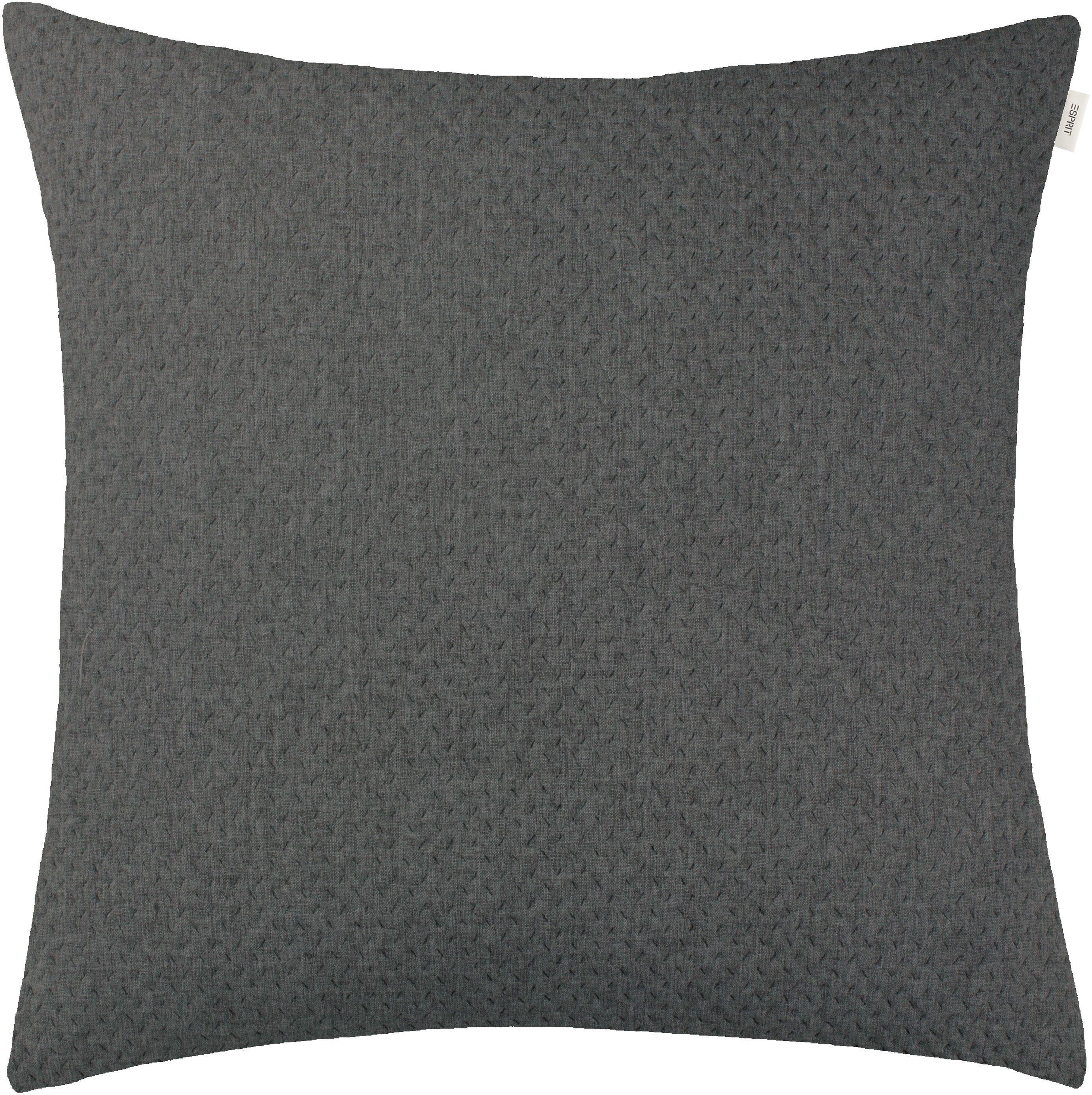Esprit Kussenhoes Harp Structure, tweezijdig te gebruiken kussensloop zonder vulling(1 stuk) sierkussens maat 60 cm x 60 cm grijs