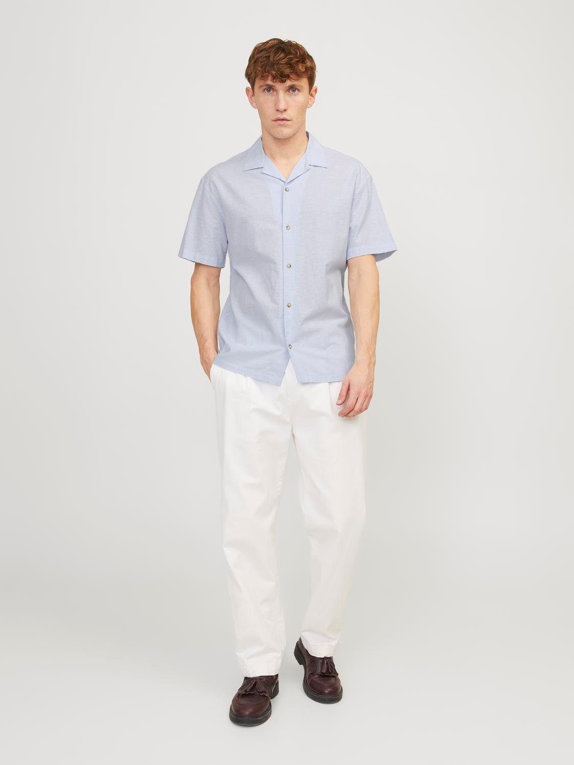 Jack & Jones Overhemd met korte mouwen JJESUMMER RESORT LINEN BLEND SHIRT SS SN