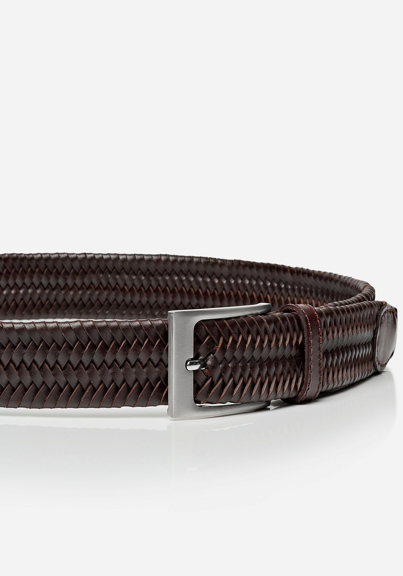 MONTI Gevlochten riem Rio 3,5 cm breed, elastisch leer vlechtband, casual-business-sportief