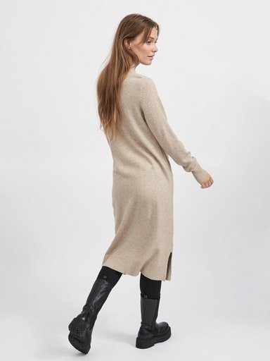 Vila Gebreide jurk VIRIL CREW NECK L/S MIDI DRESS - NOOS