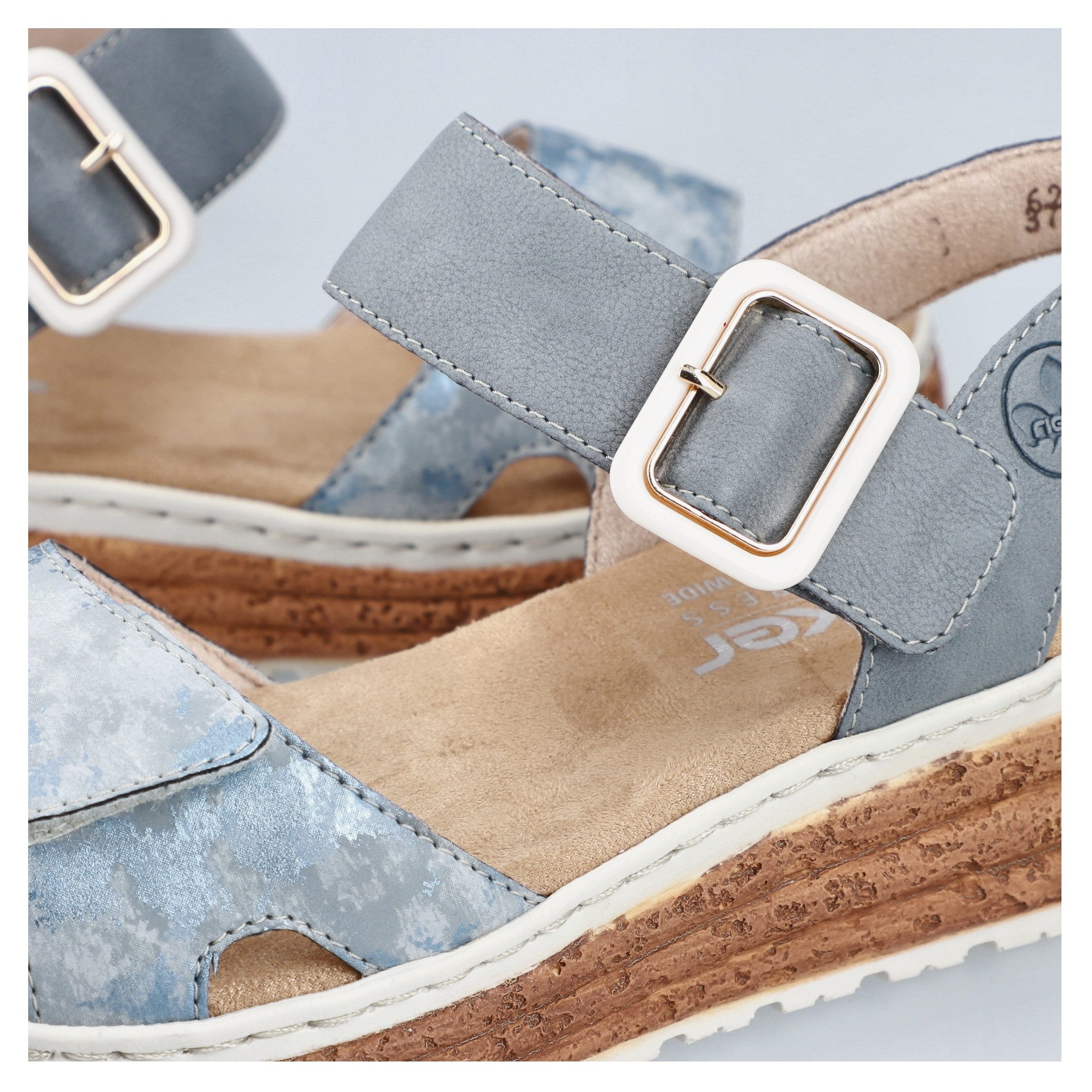 Rieker Plateausandalen Sandalette, zomerschoen, sleehaksandaal met praktische klittenbandsluitingen