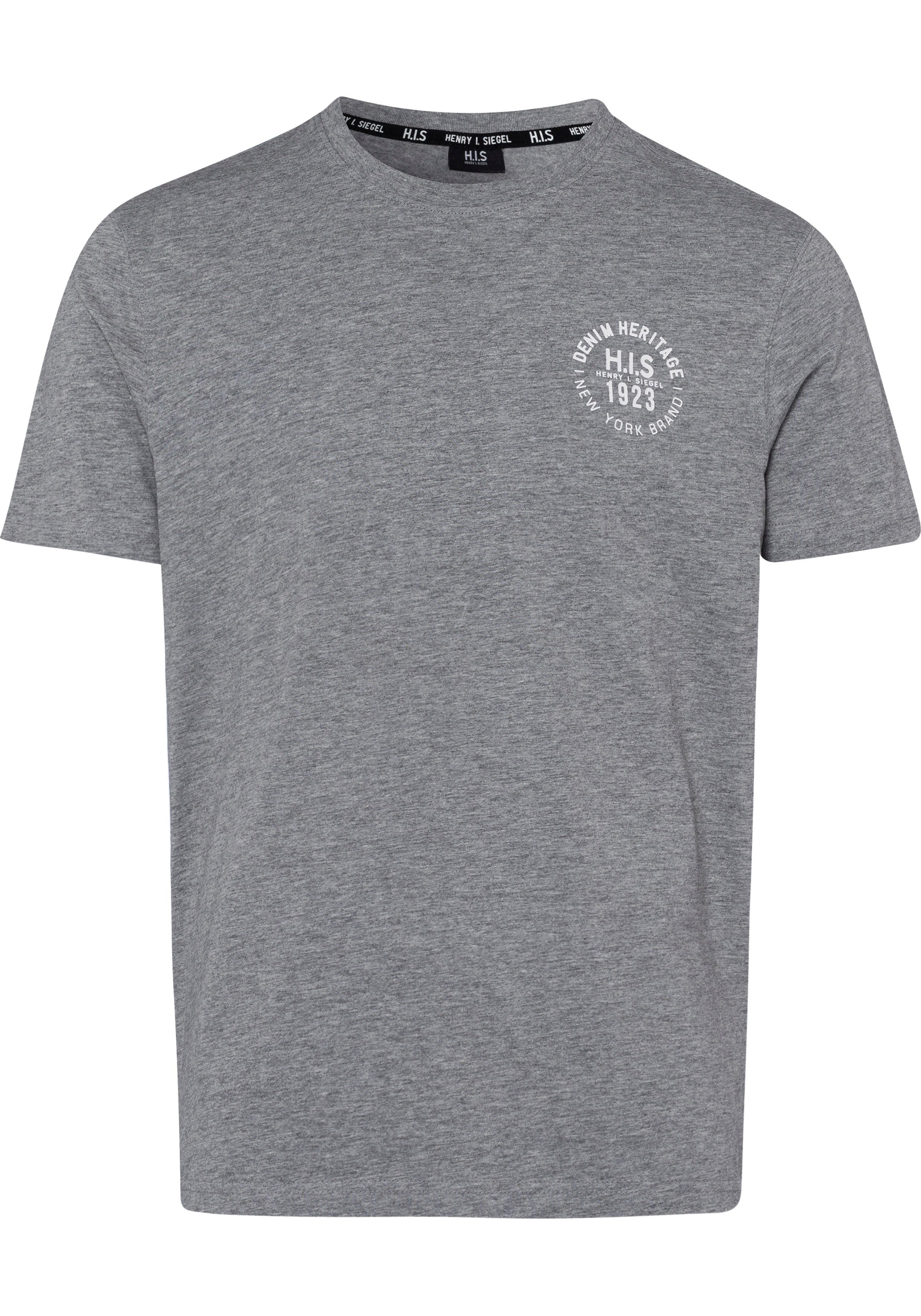 H.I.S T-shirt smal gesneden, bedrukt ontwerp, van 100% katoen (3-delig, Set van 3)
