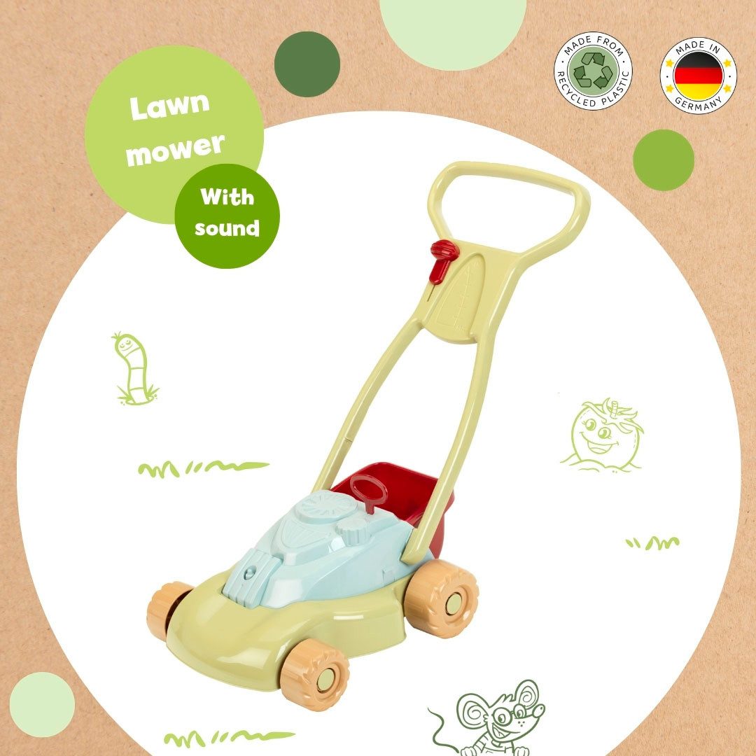 Klein Kindergrasmaaier Little Foot, Rasenmäher mit Grasfang, aus Recyclingkunststoff