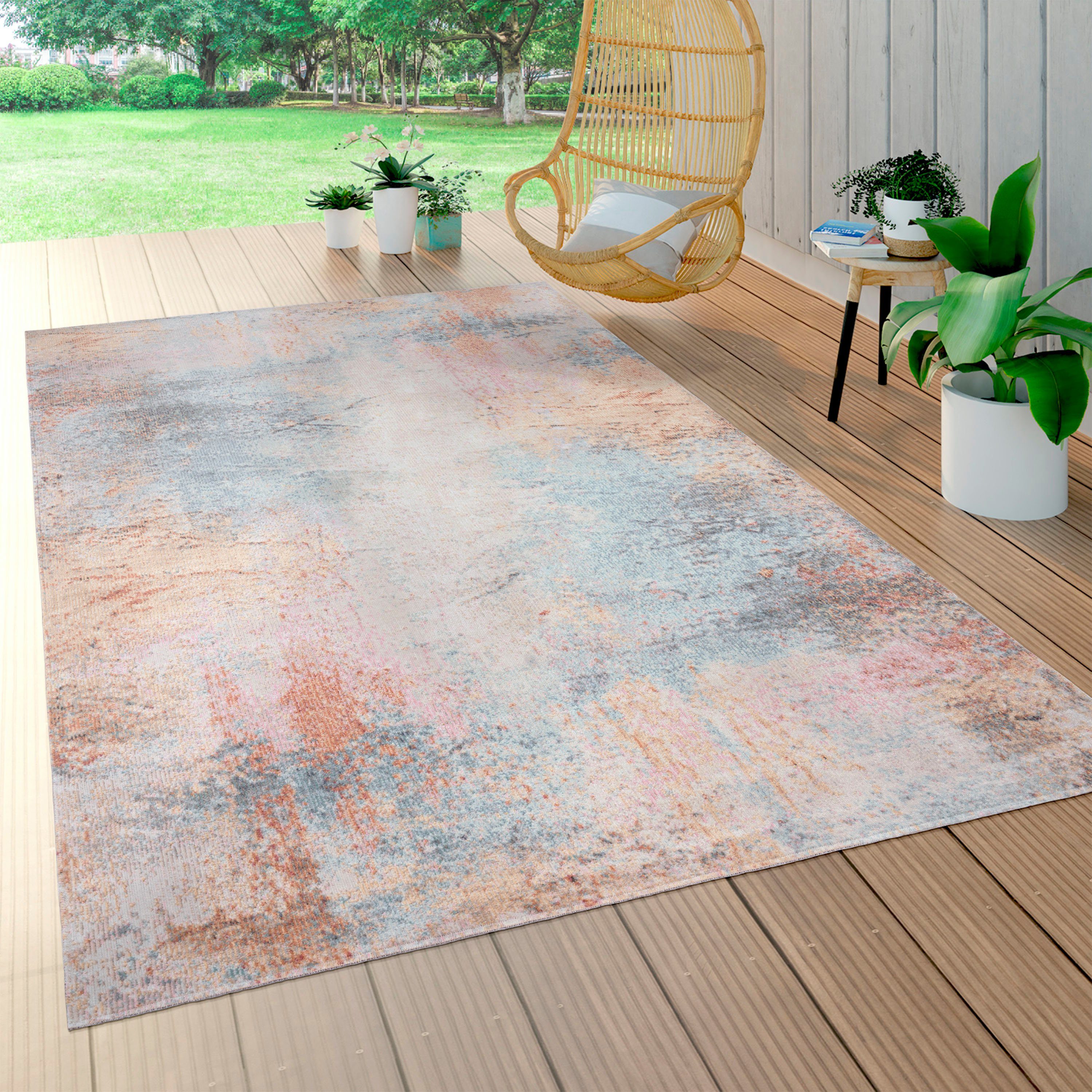 Paco Home Vloerkleed Torres 273 modern abstract design, geschikt voor binnen en buiten, woonkamer moderne vloerkleden maat Ø 160 cm x 8 mm multicolor