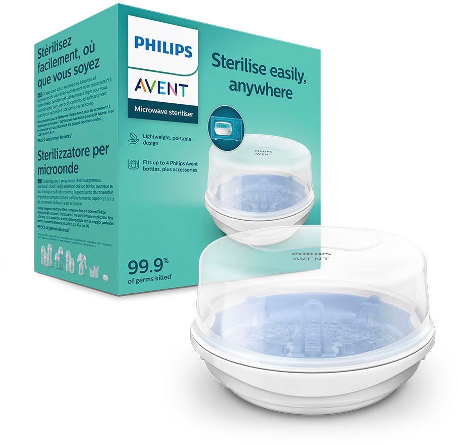 Philips AVENT Magnetron-stoomsterilisator SCF281/02 geschikt voor 4 philips avent-flessen, steriliseert in 2 minuten