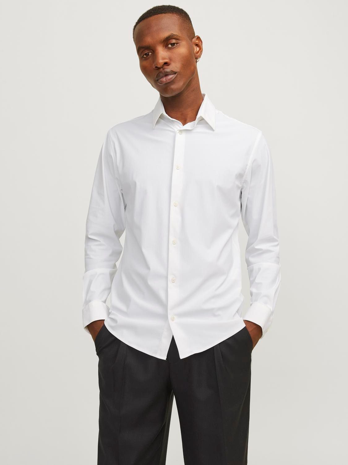 Jack & Jones Overhemd met lange mouwen JPRBLAACTIVE STRETCH L/S SHIRT SN heren overhemden maat M wit