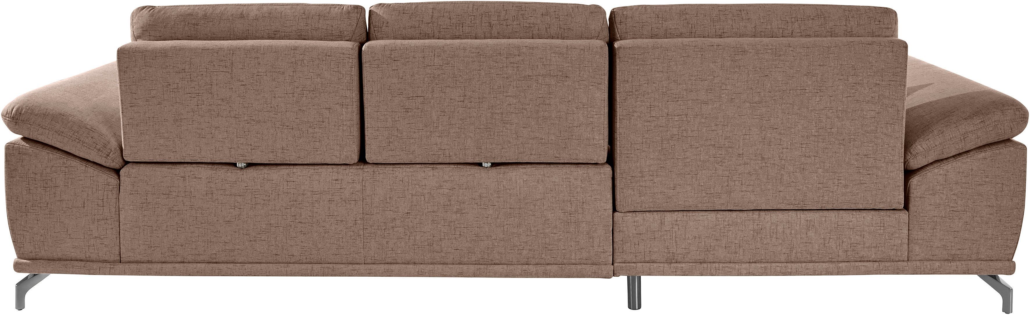 Places of Style Hoekbank Costello L-vorm, met zitdiepteverstelling, armleuningverstelling en