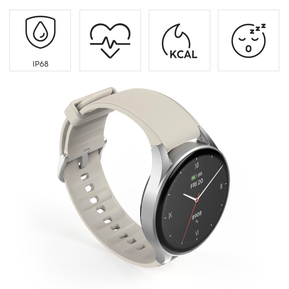 Hama Smartwatch 8900 (belfunctie, GPS, waterdicht IP68, hartslag)