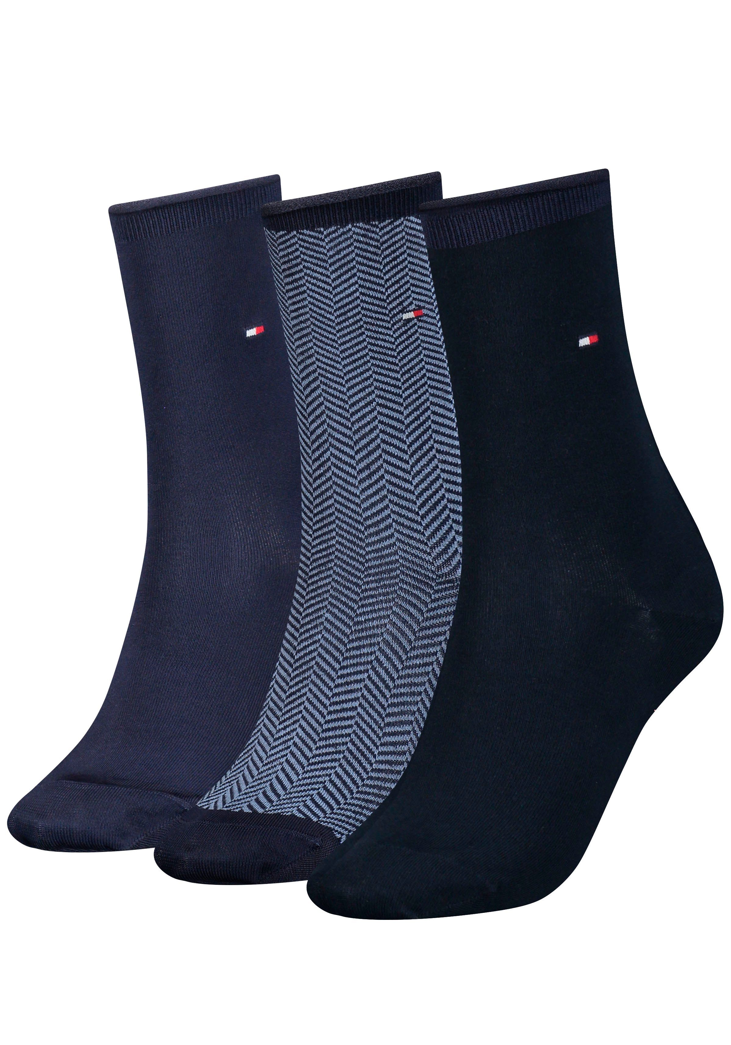 Tommy Hilfiger giftbox sokken set van 3 donkerblauw