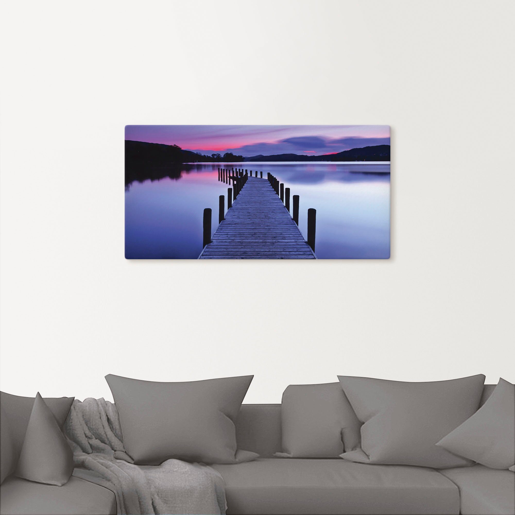 Artland Artprint Panorama steiger Coniston Water als artprint op linnen, poster, muursticker in verschillende maten