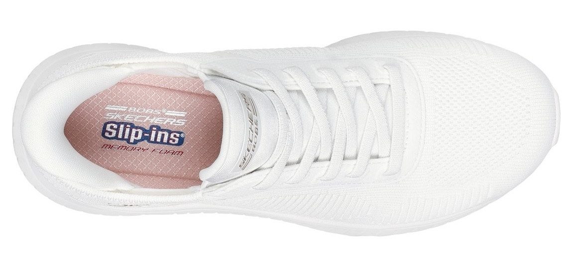 Skechers Slip-on sneakers BOBS SQUAD CHAOS-CURRENT MUSE , slippers, vrijetijdsschoen in vegan uitvoering