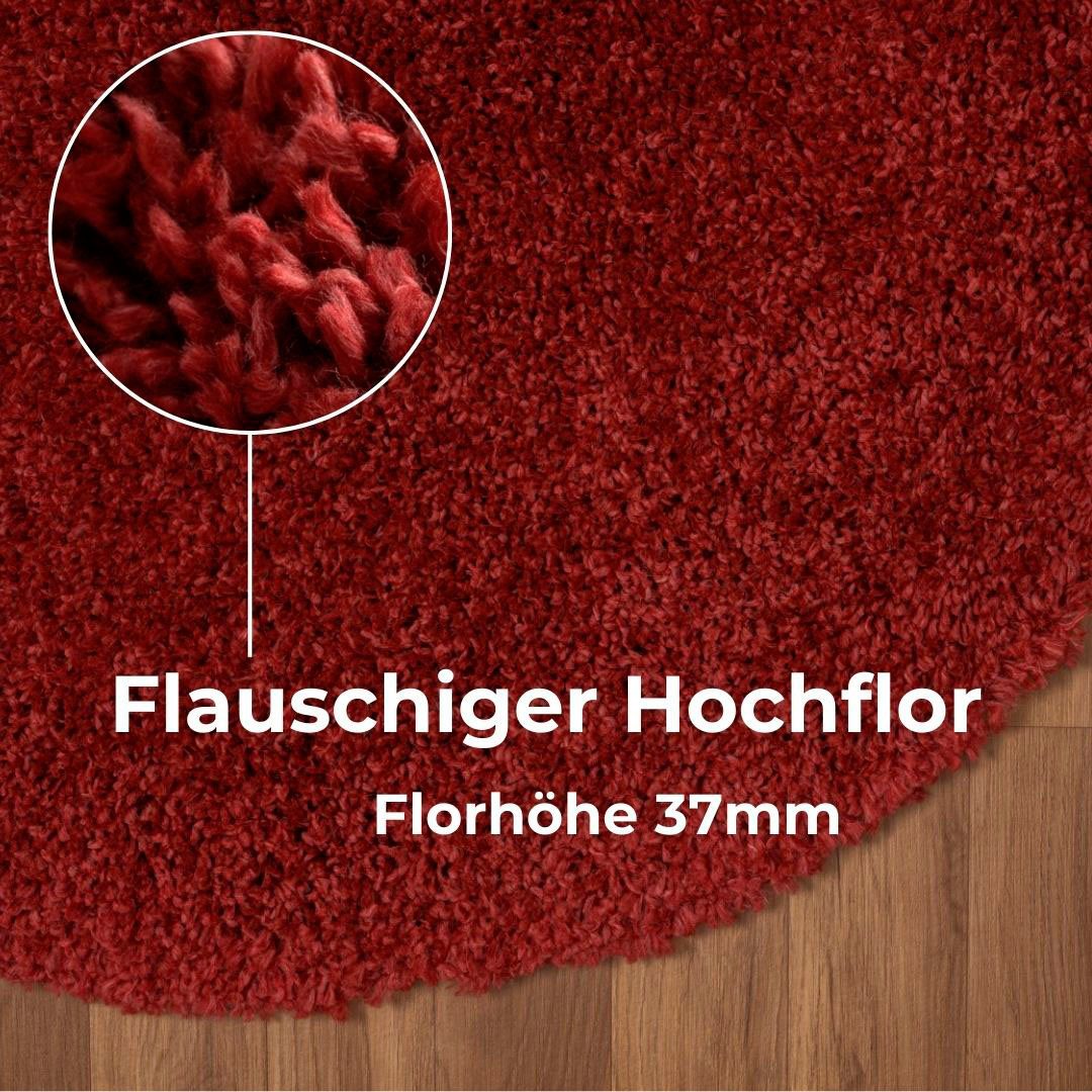 my home Hoogpolig vloerkleed Banji Uni-kleuren, zacht en fluffy, ook als rechthoekig verkrijgbaar